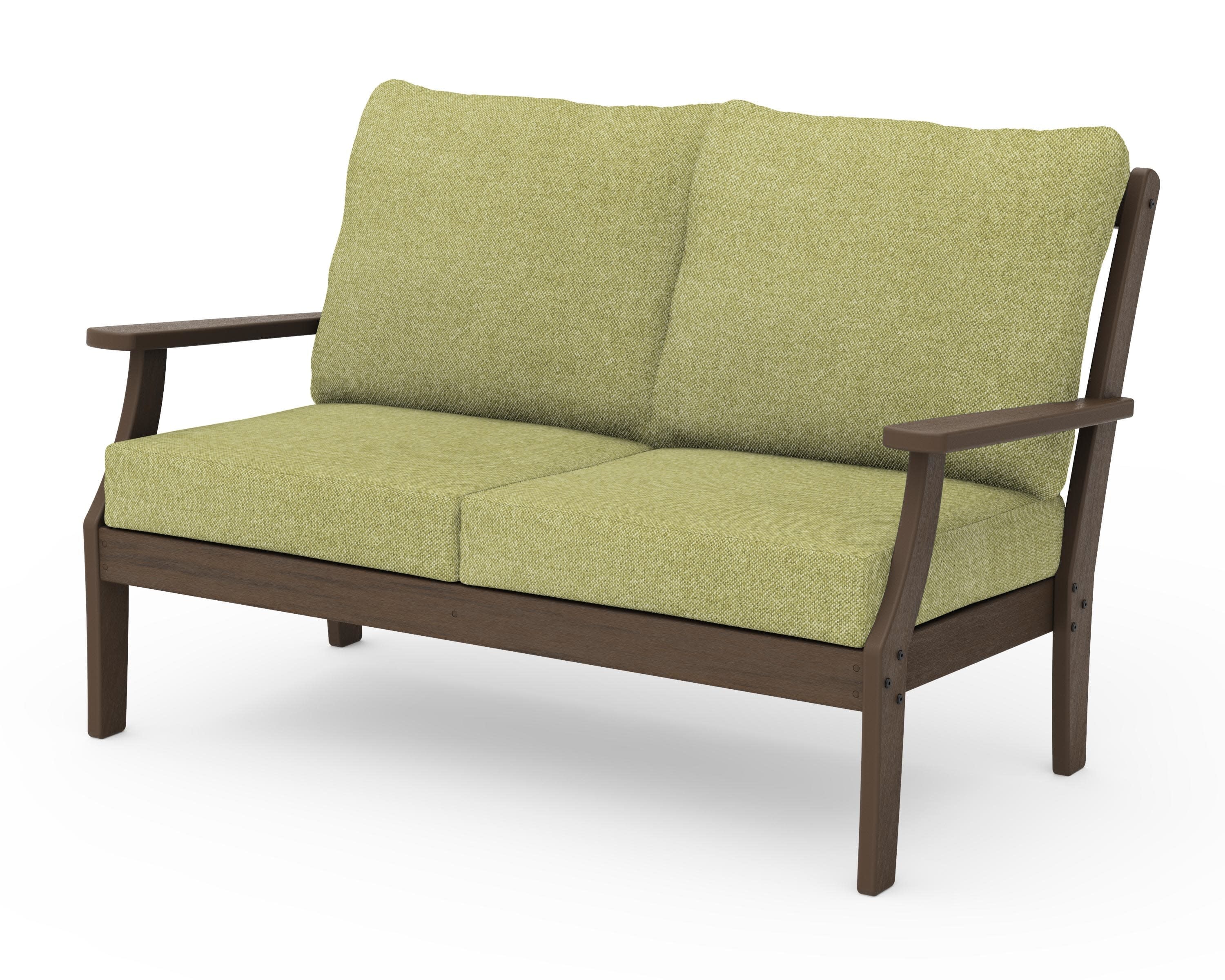 Braxton Deep Seating Loveseat in Kona / Chartreuse Boucle