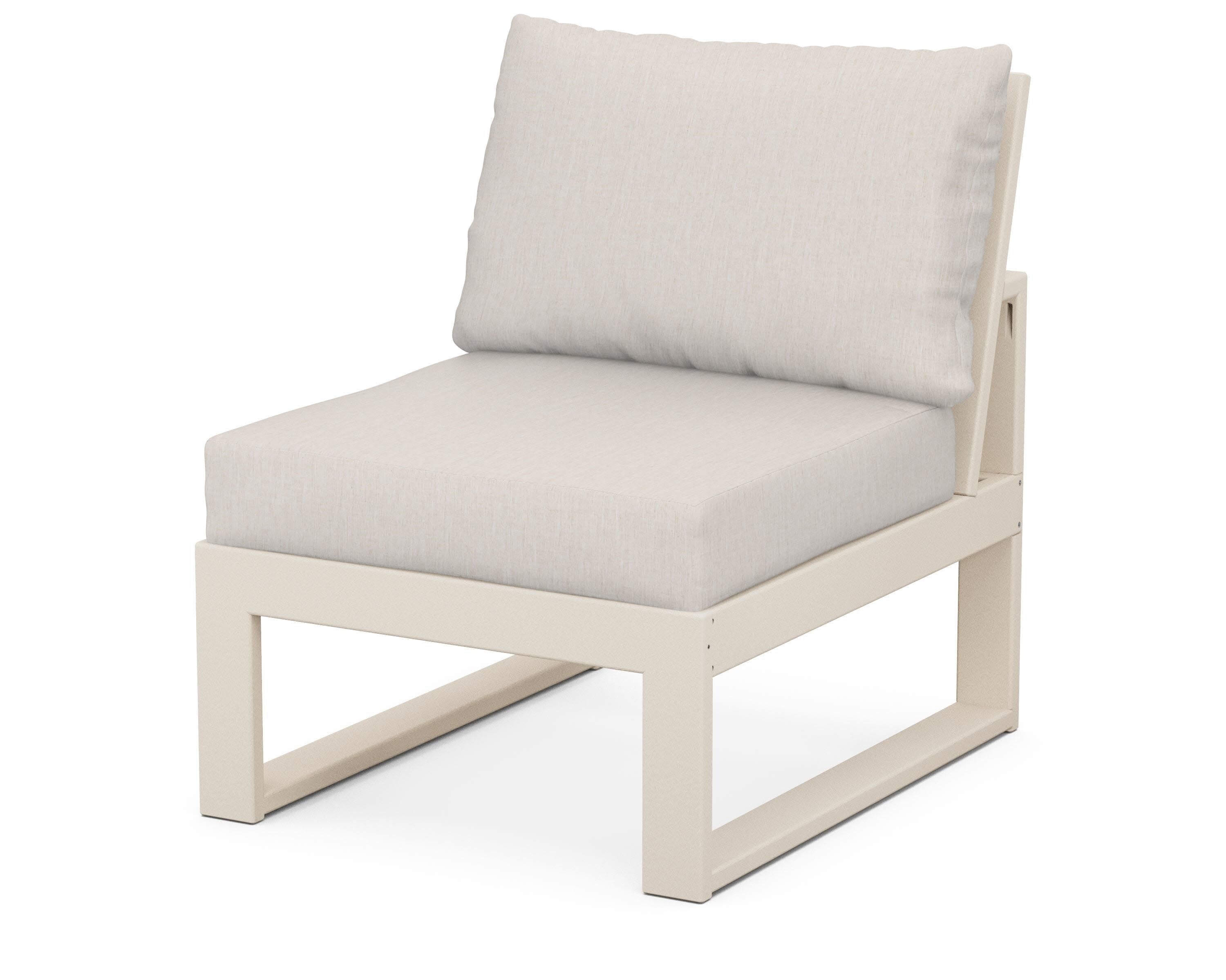 Modular Armless Chair in Sand / Cast Ash