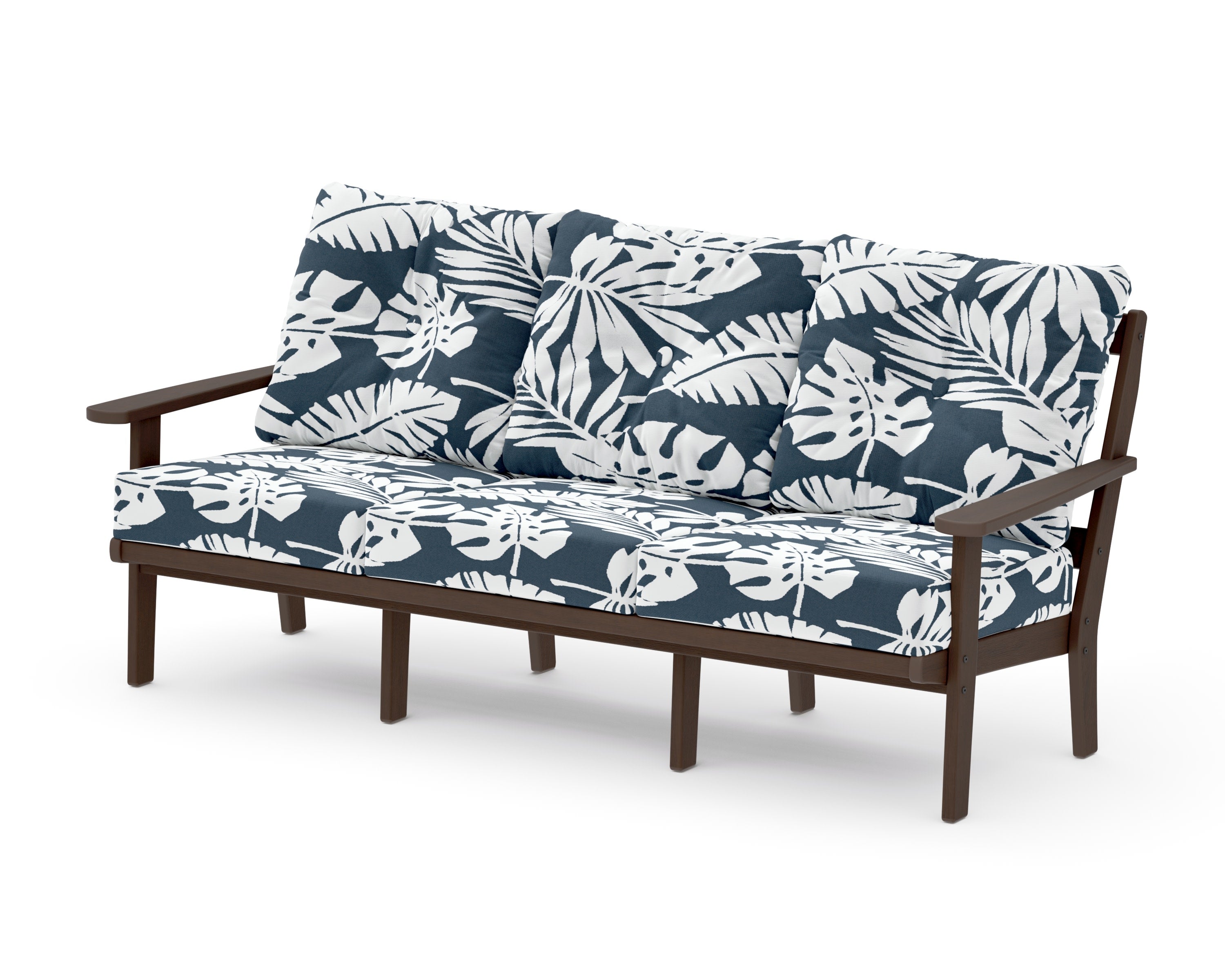 Mission Deep Seating Sofa in Kona / Leaf Marine Indigo