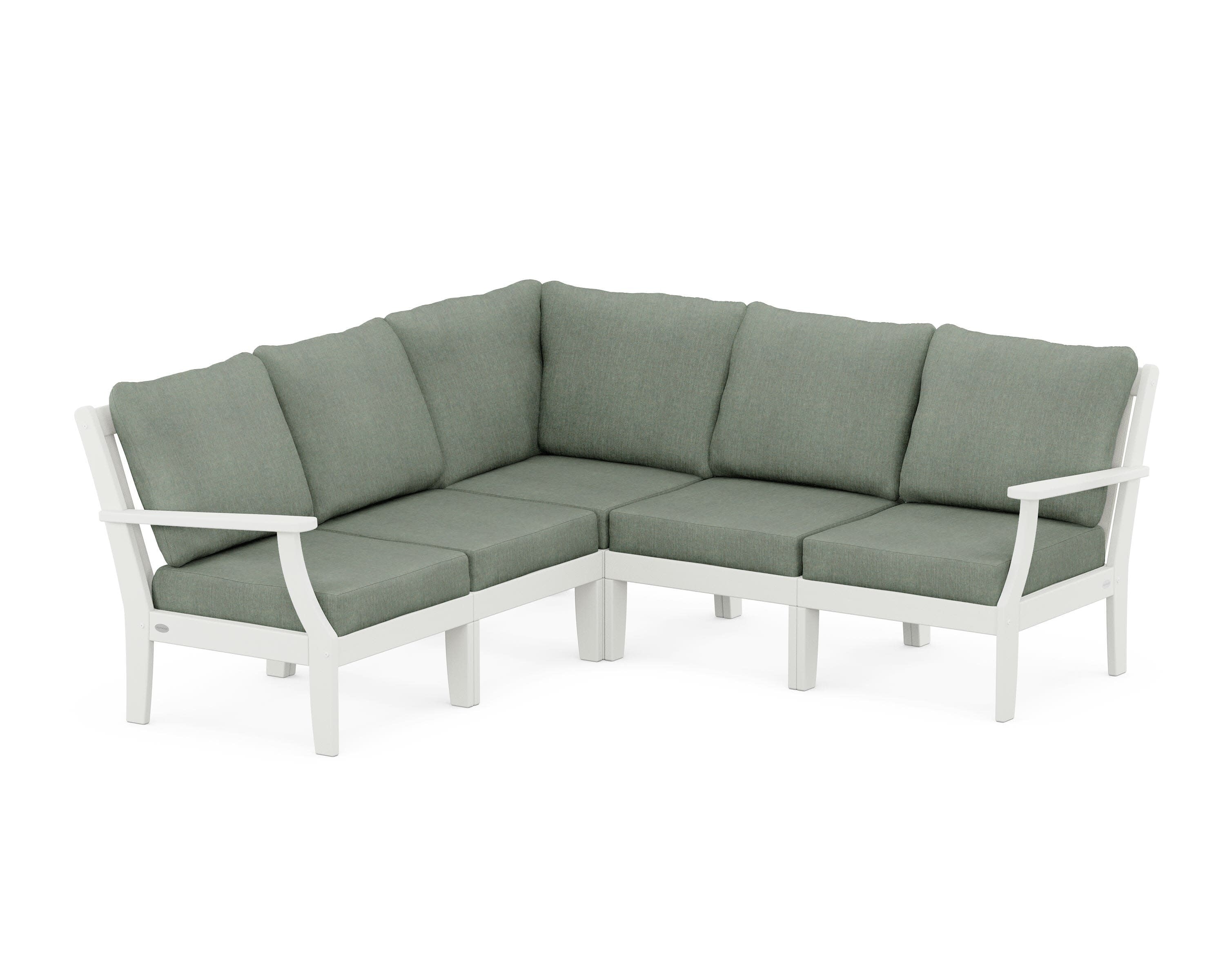 Braxton Modular 5-Piece Deep Seating Set in Vintage White / Cast Sage
