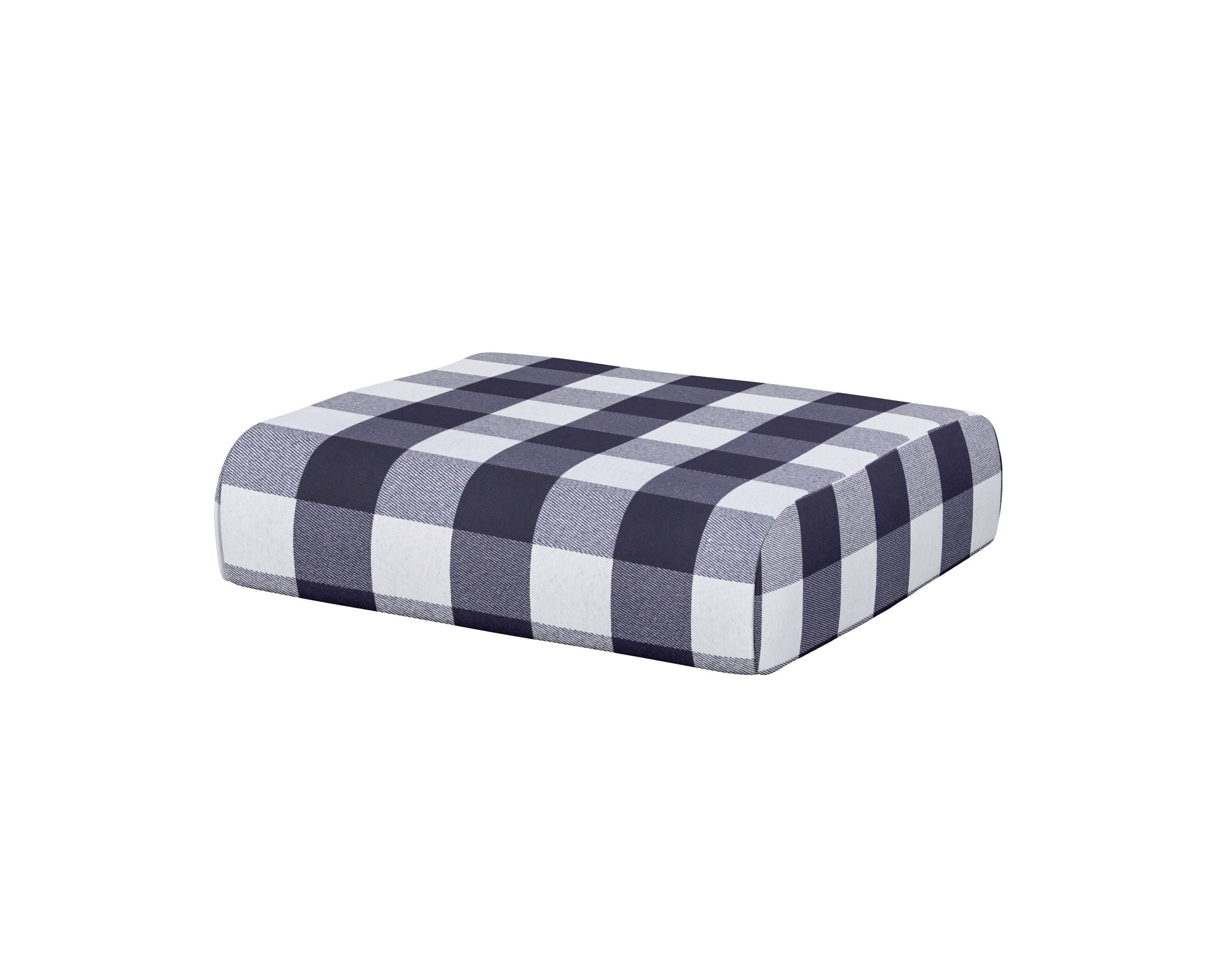 Club Ottoman Cushion in Buffalo Plaid Navy