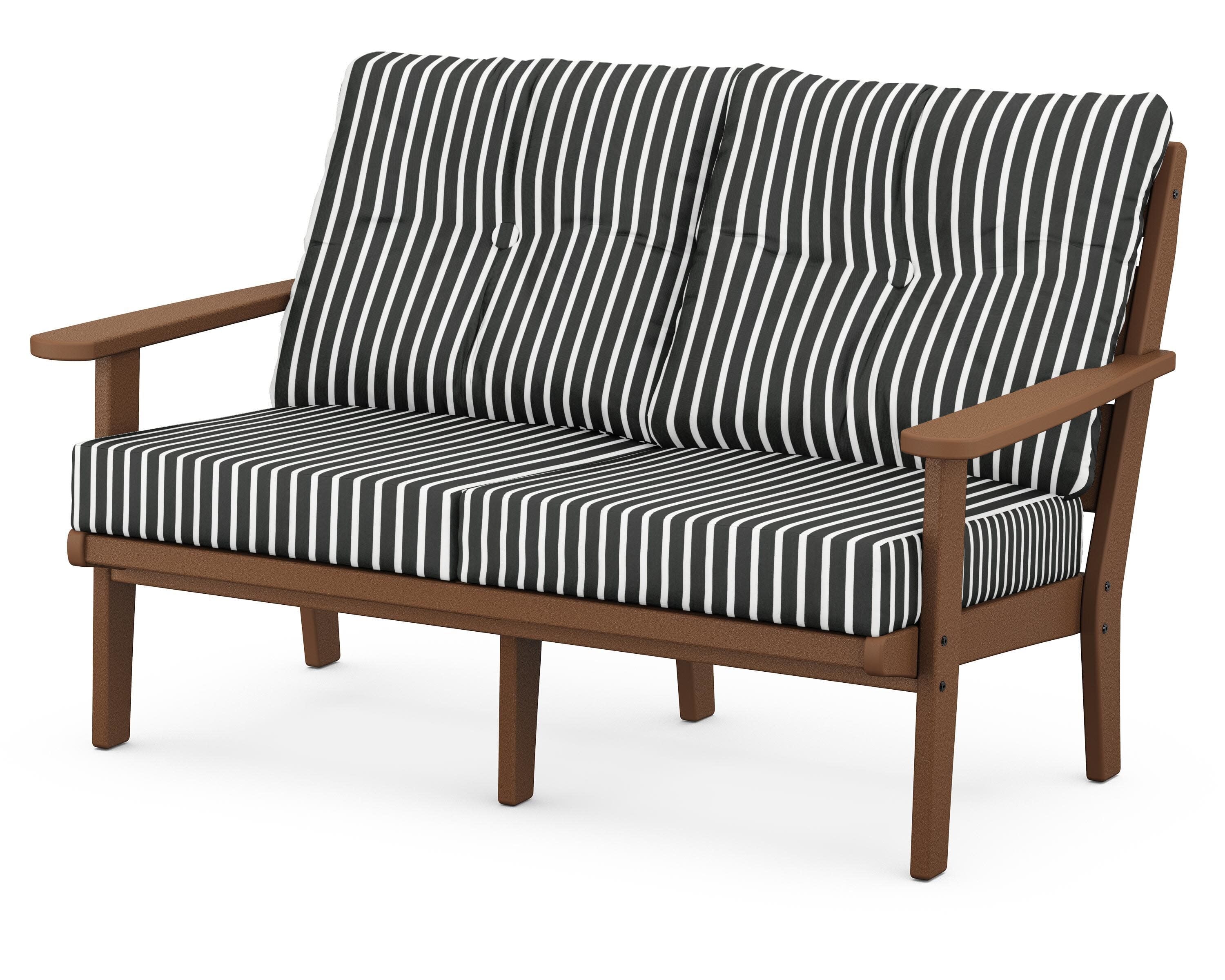 Lakeside Deep Seating Loveseat in Teak / Shore Classic