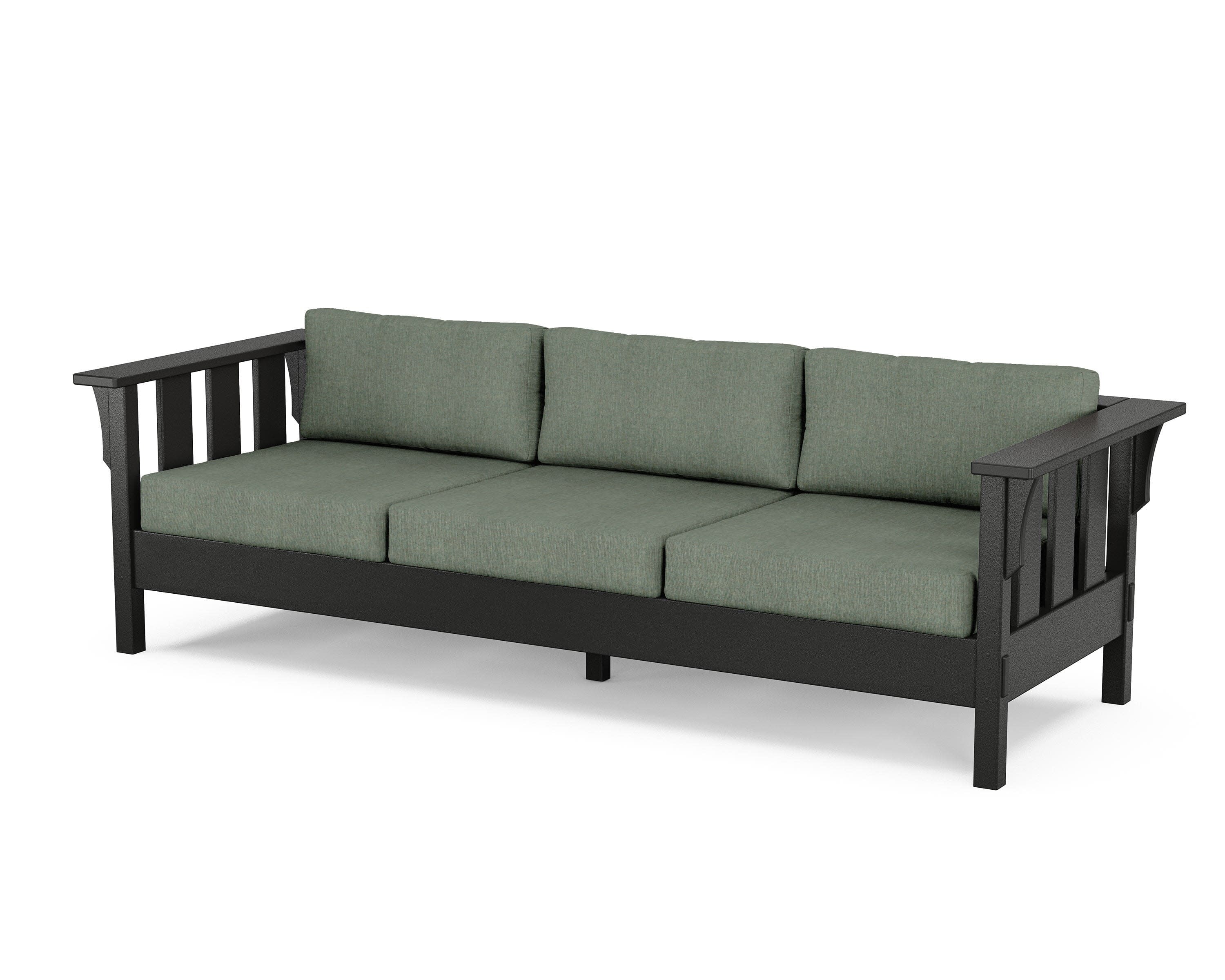 Acadia Deep Seating Sofa in Black / Cast Sage