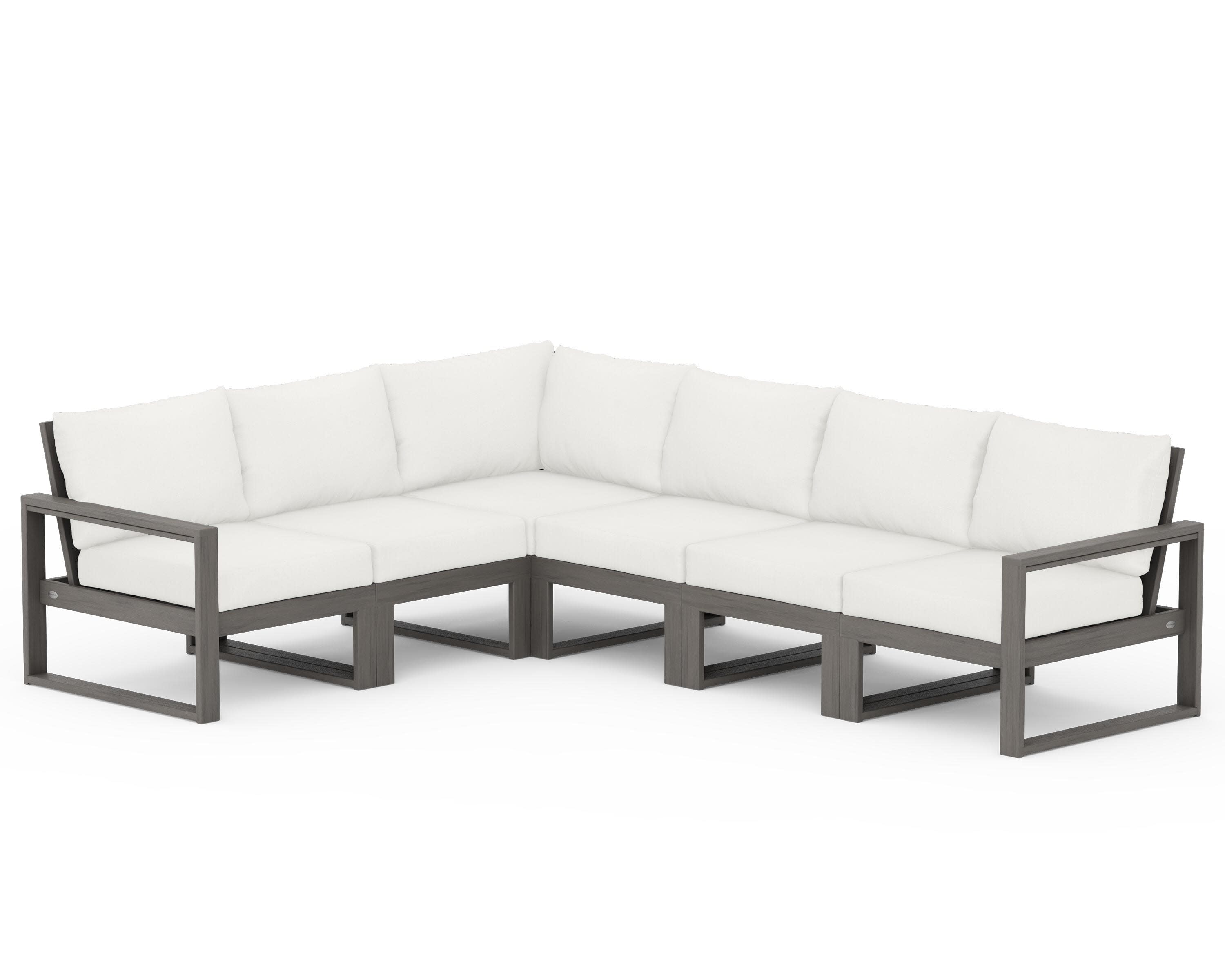 EDGE 6-Piece Modular Deep Seating Set in Driftwood / Natural Linen