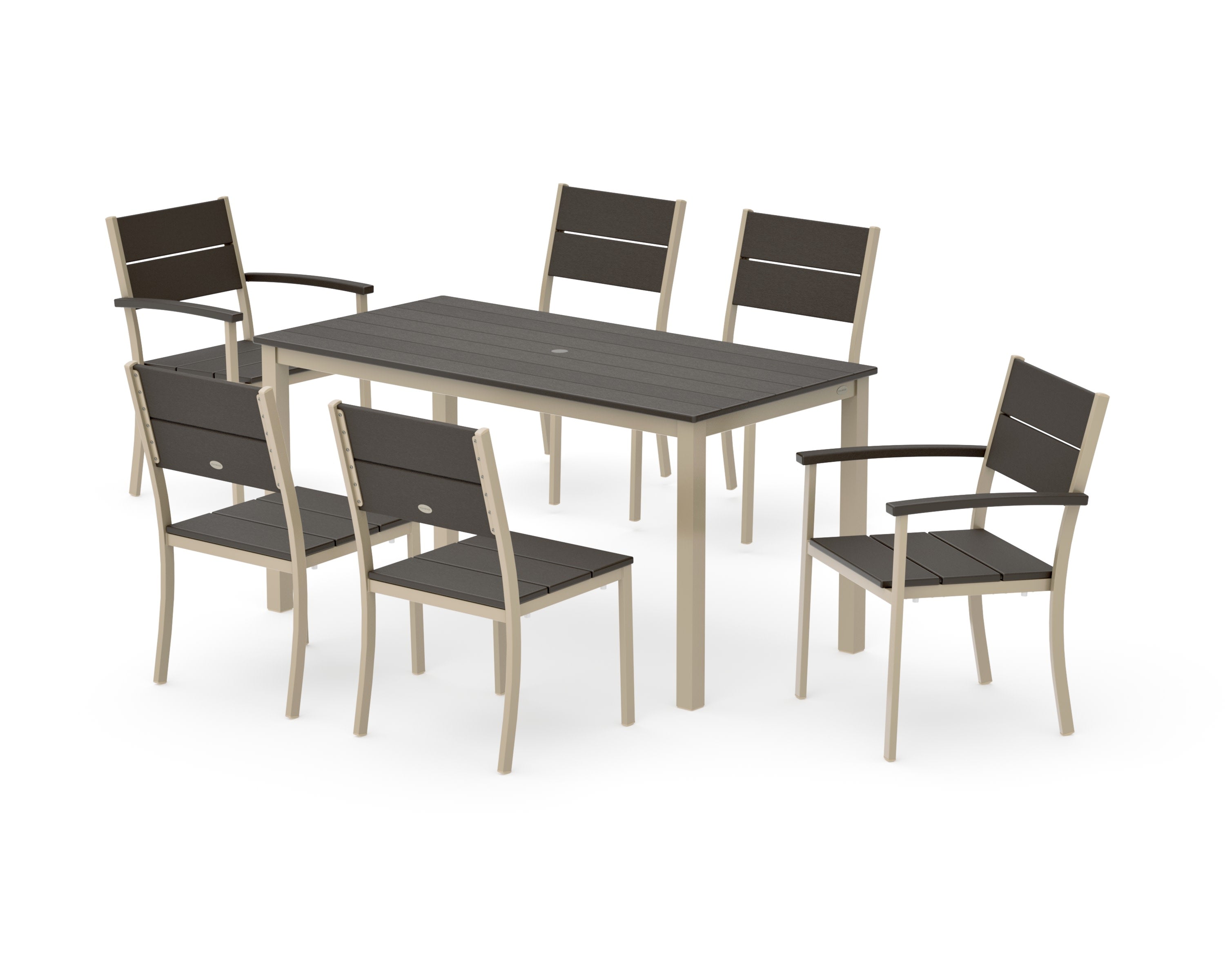 Main Street 7-Piece Dining Set in Sand / Vintage Coffee