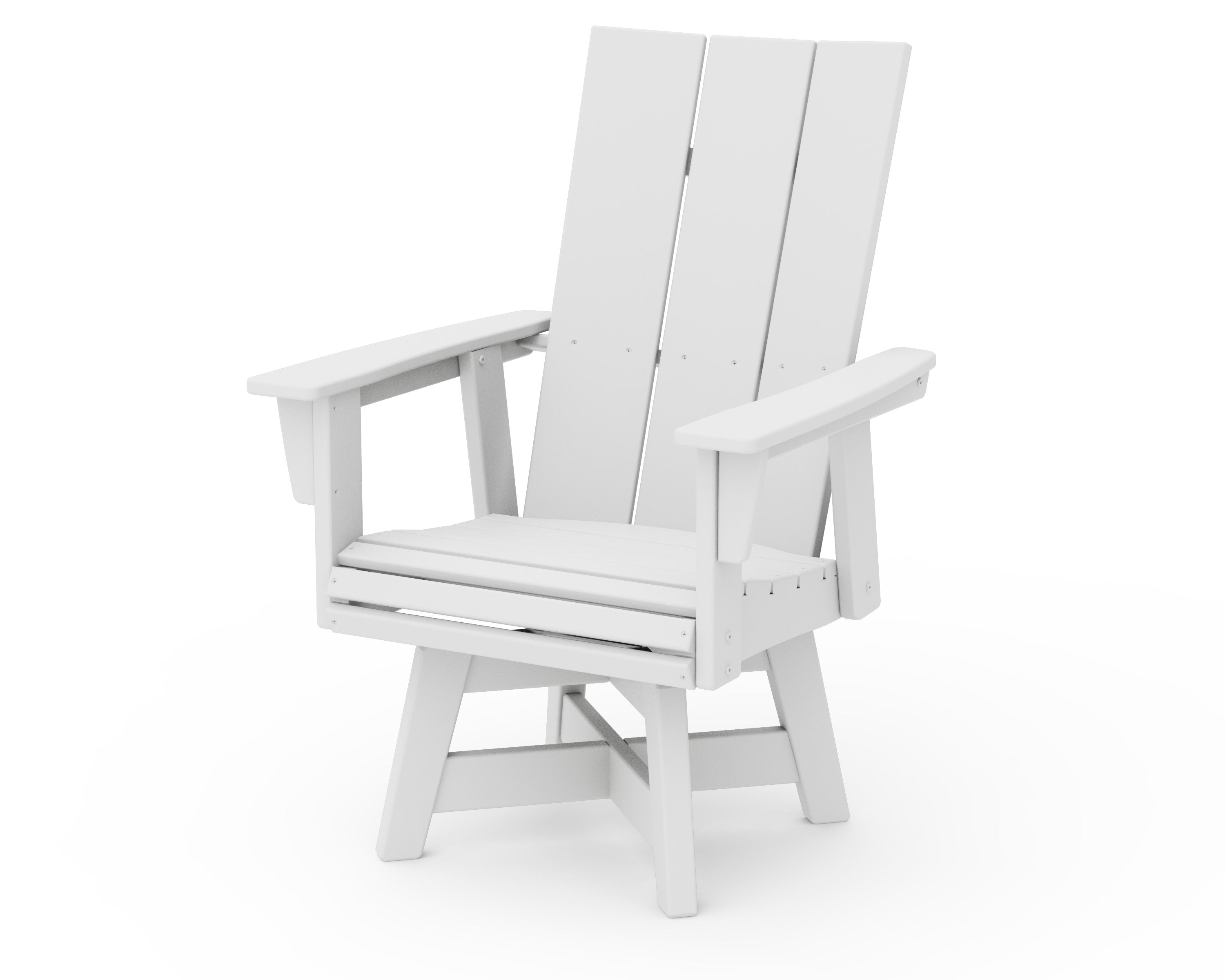 Modern Curveback Adirondack Swivel Dining Chair in White