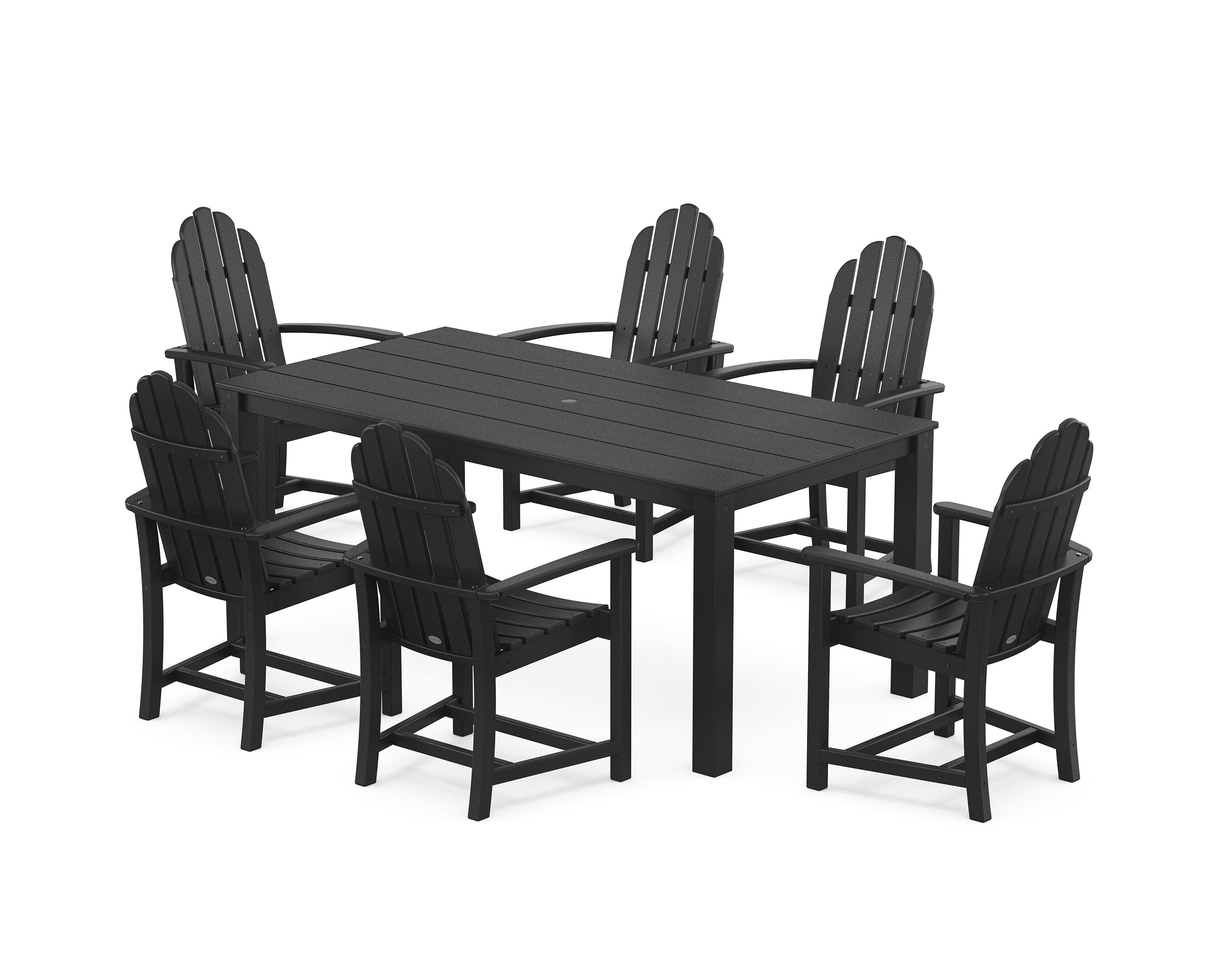 Classic Adirondack 7-Piece Parsons Dining Set in Black
