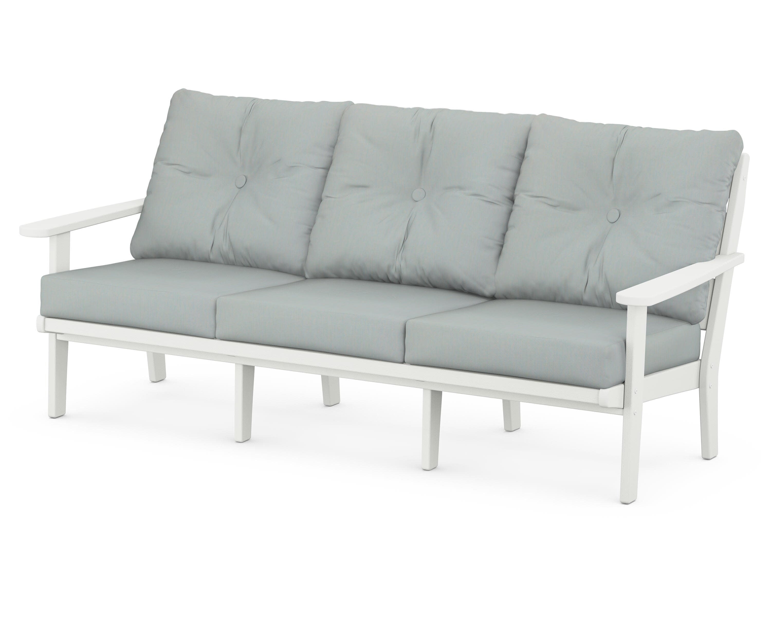Lakeside Deep Seating Sofa in Vintage White / Spa
