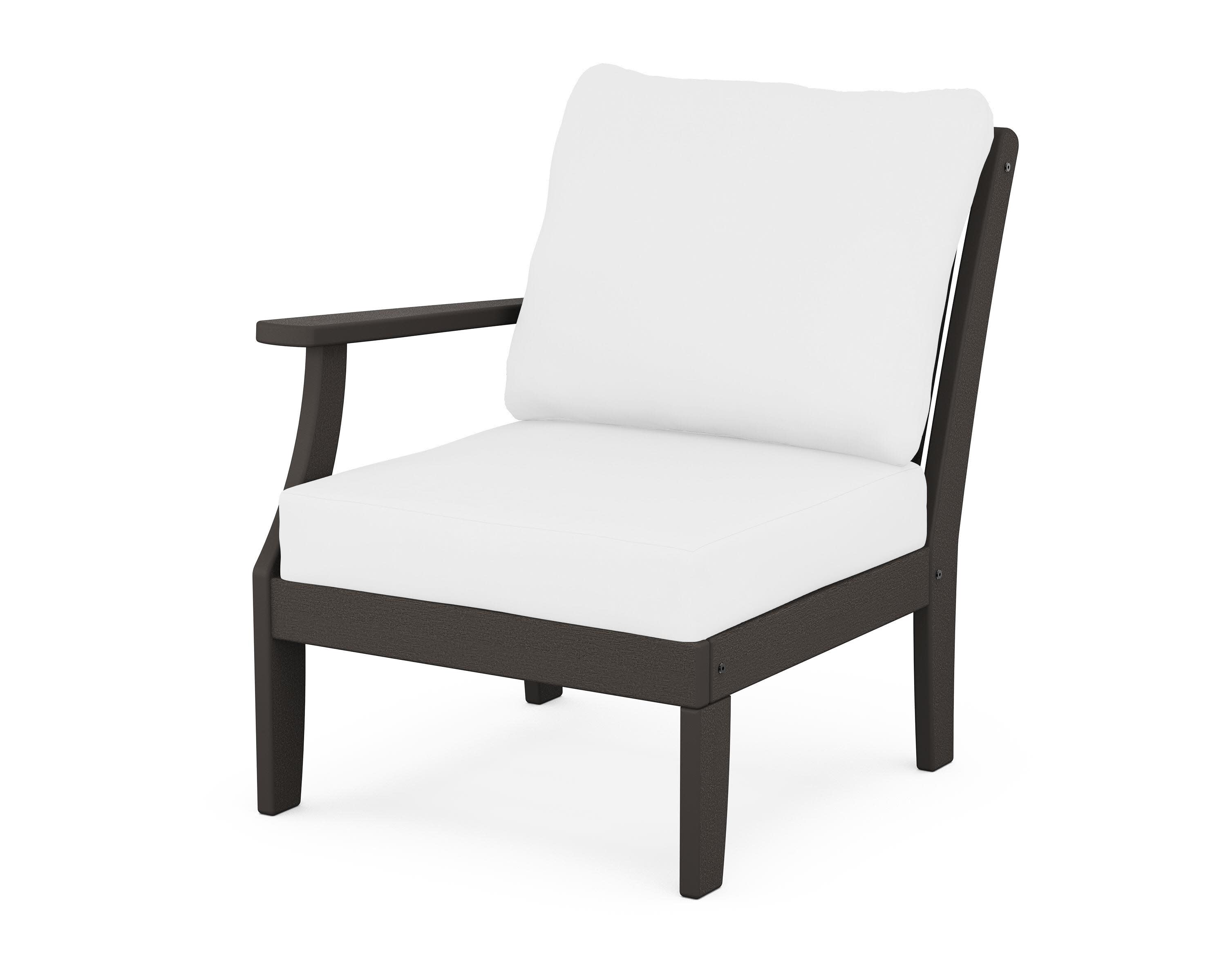 Braxton Modular Left Arm Chair in Vintage Coffee / Natural