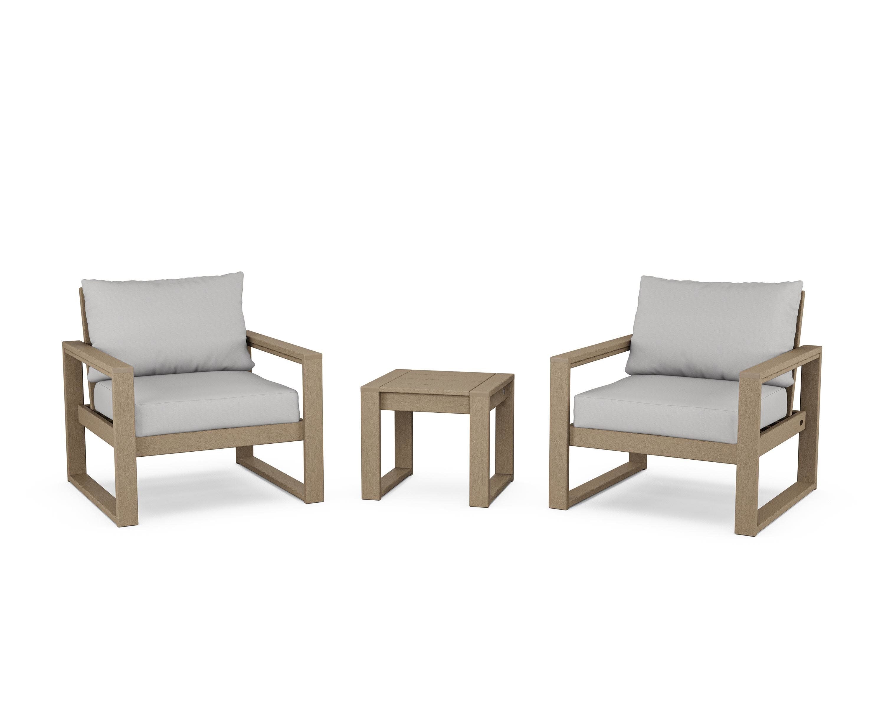 EDGE Sectional 3-Piece Deep Seating Set in Vintage Sahara / Diamond in the Rough
