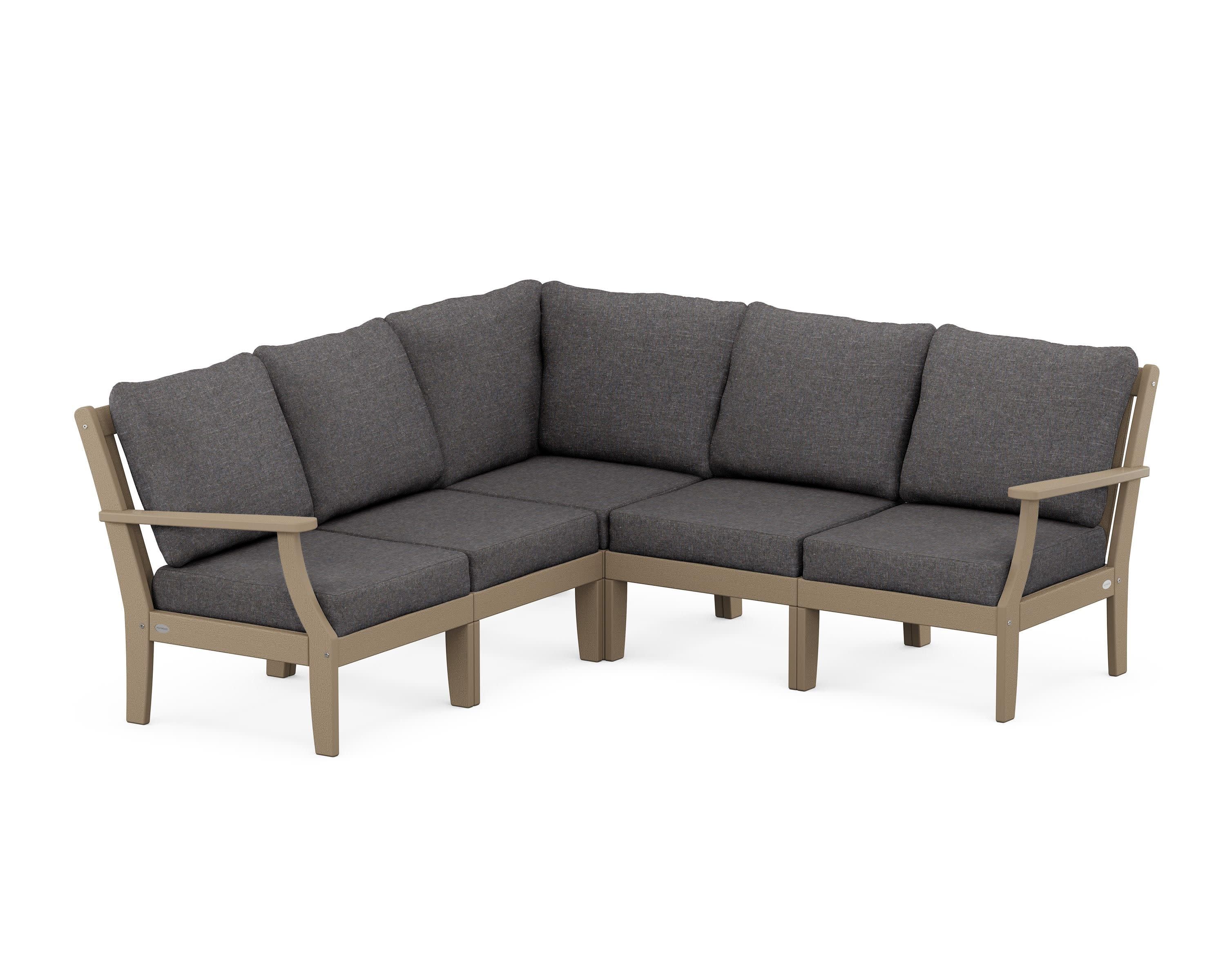 Braxton Modular 5-Piece Deep Seating Set in Vintage Sahara / Ash Charcoal