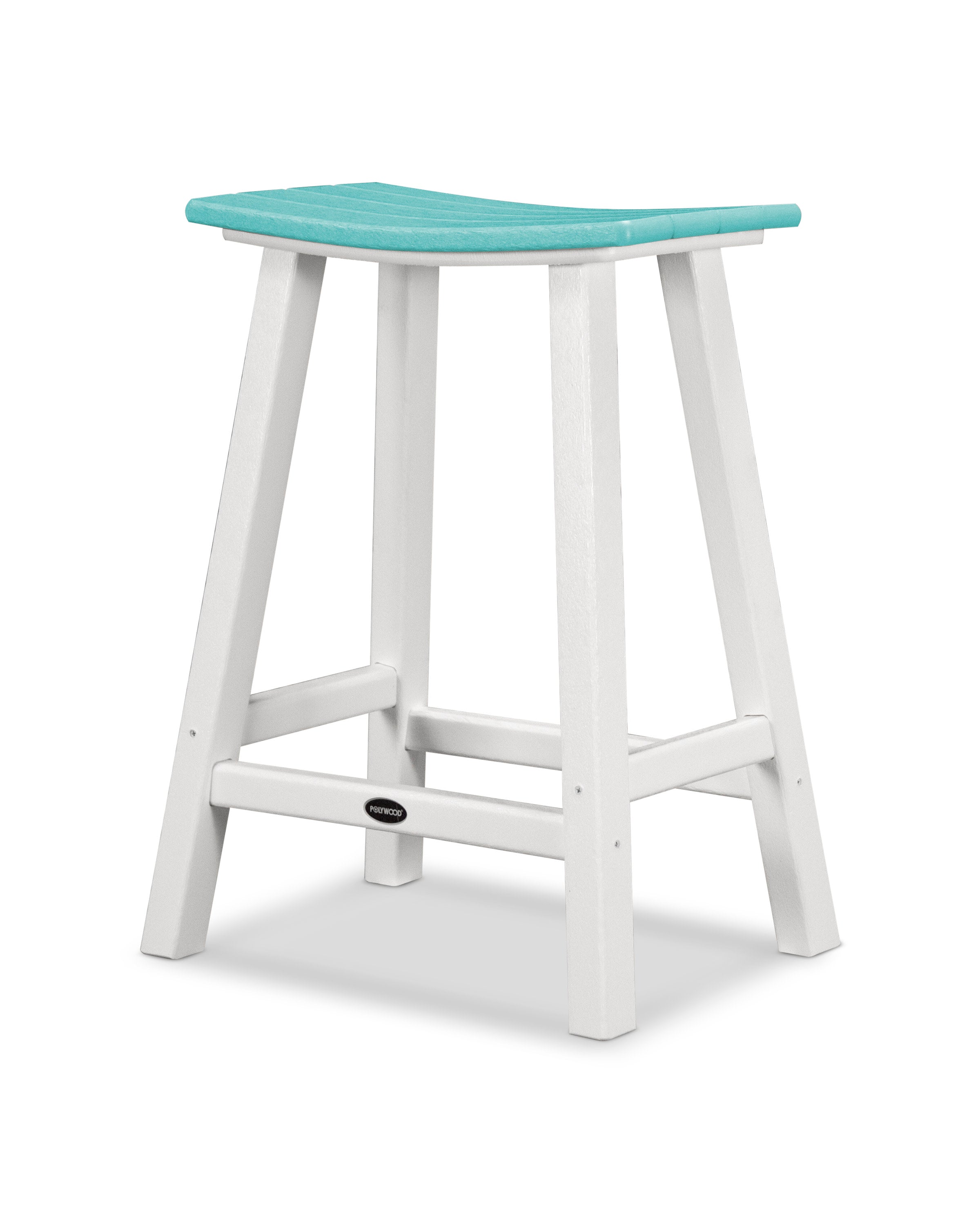 Contempo 24" Saddle Counter Stool in White / Aruba
