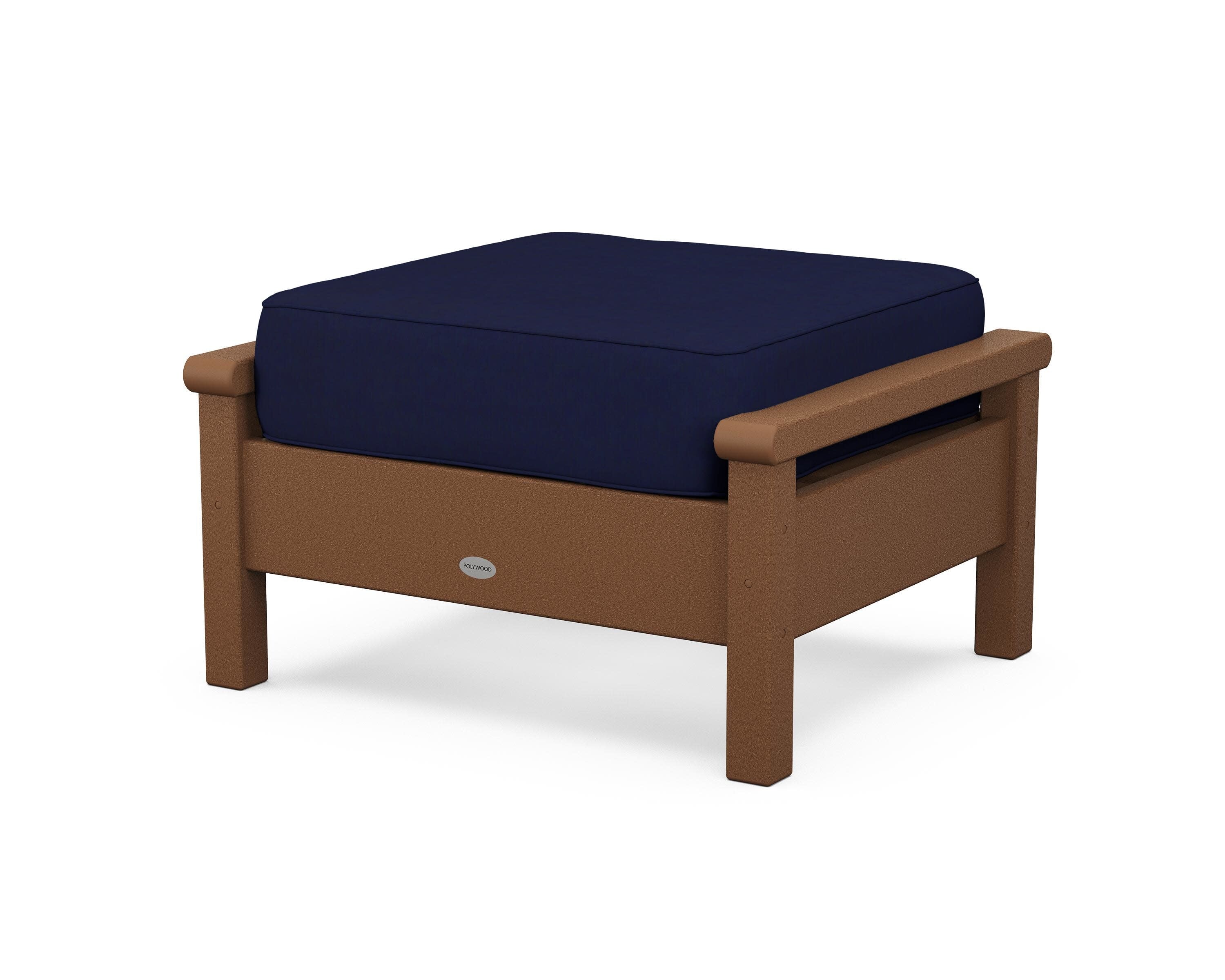 Harbour Deep Seating Ottoman in Teak / Navy