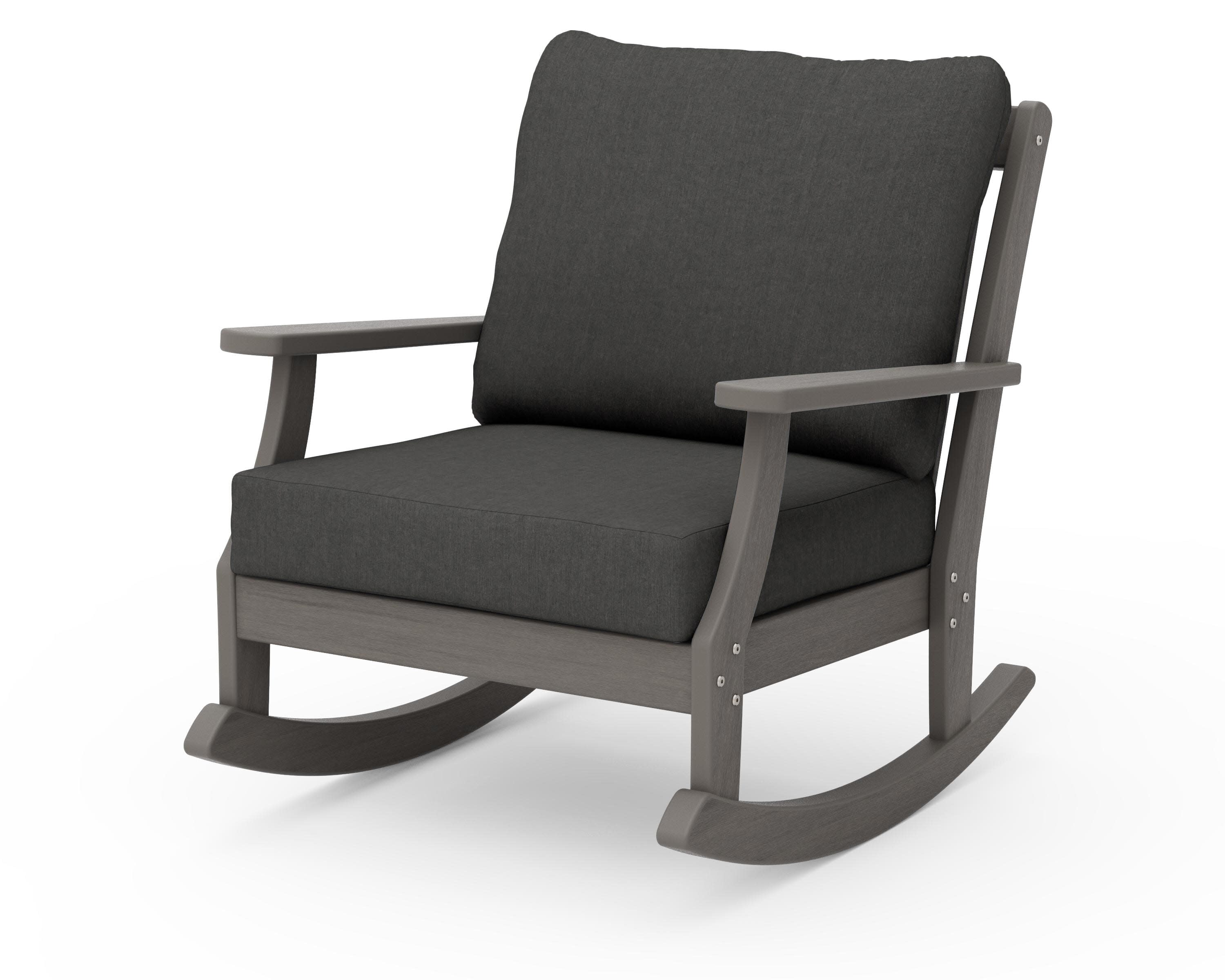 Braxton Deep Seating Rocking Chair in Driftwood / Spectrum Carbon