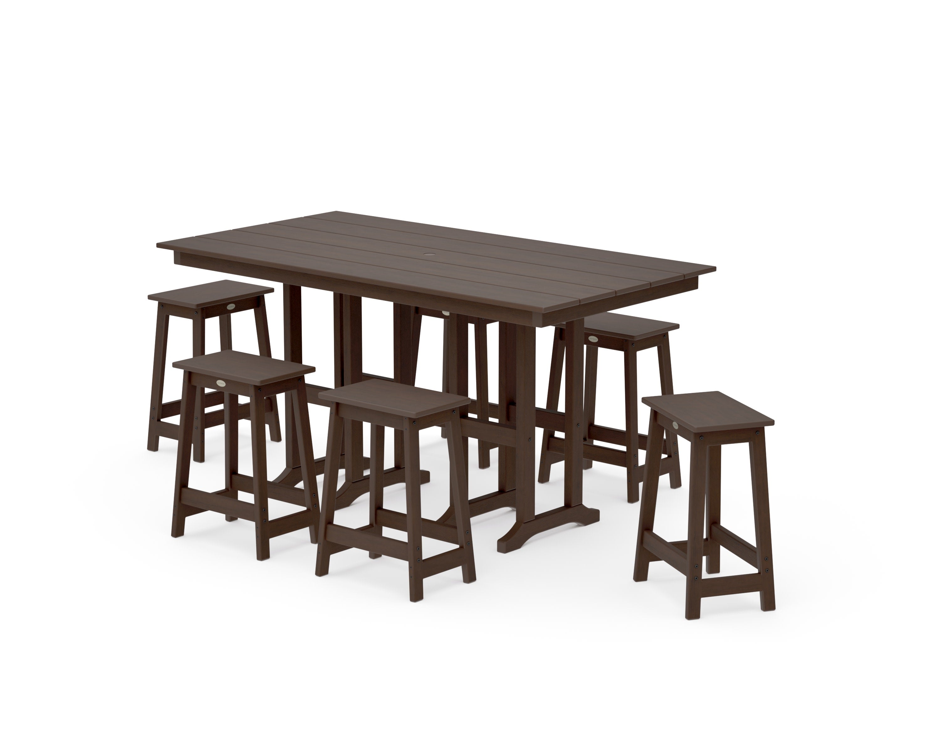 Modern Studio Counter Stool 7-Piece Set in Kona