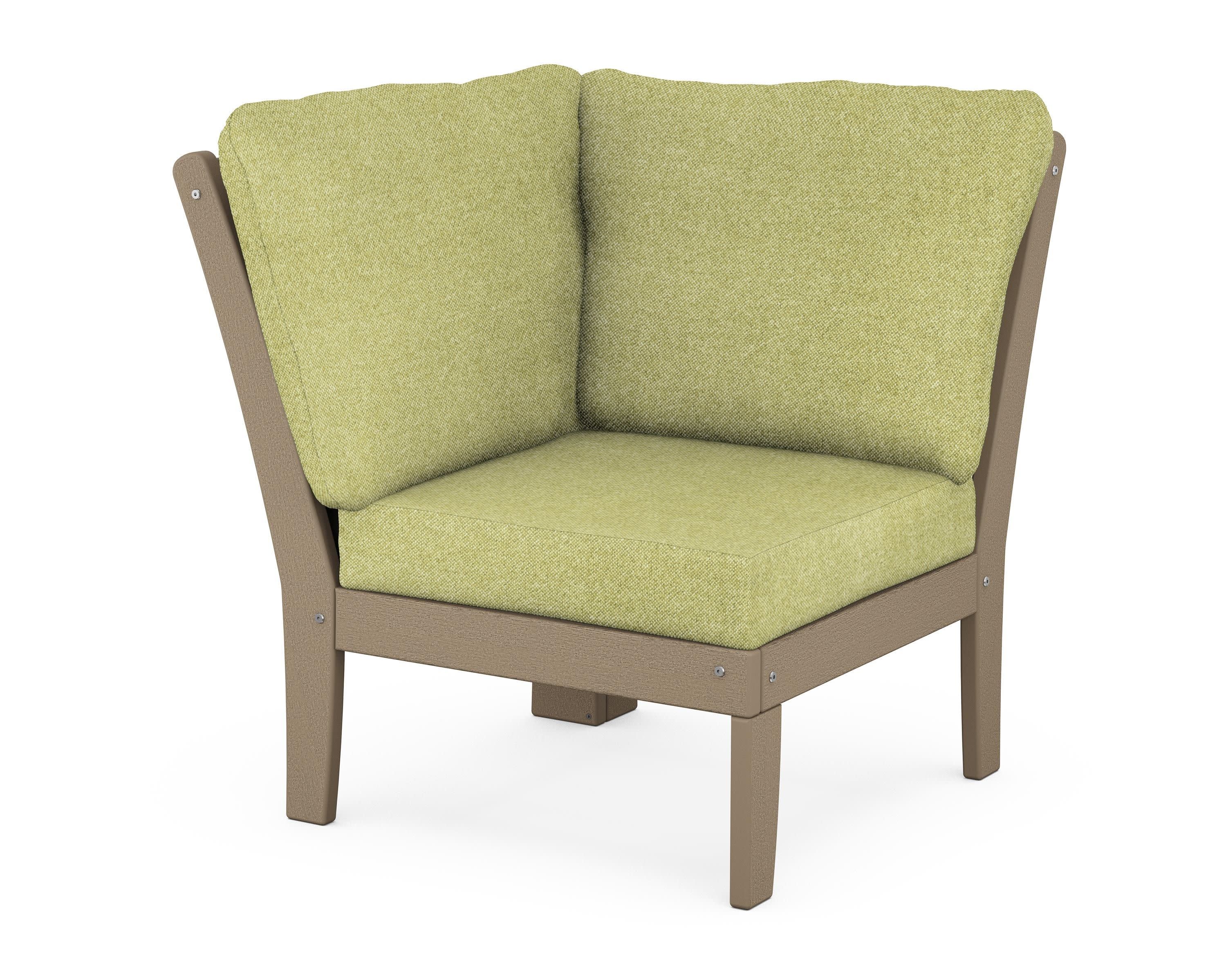 Braxton Modular Corner Chair in Vintage Sahara / Chartreuse Boucle