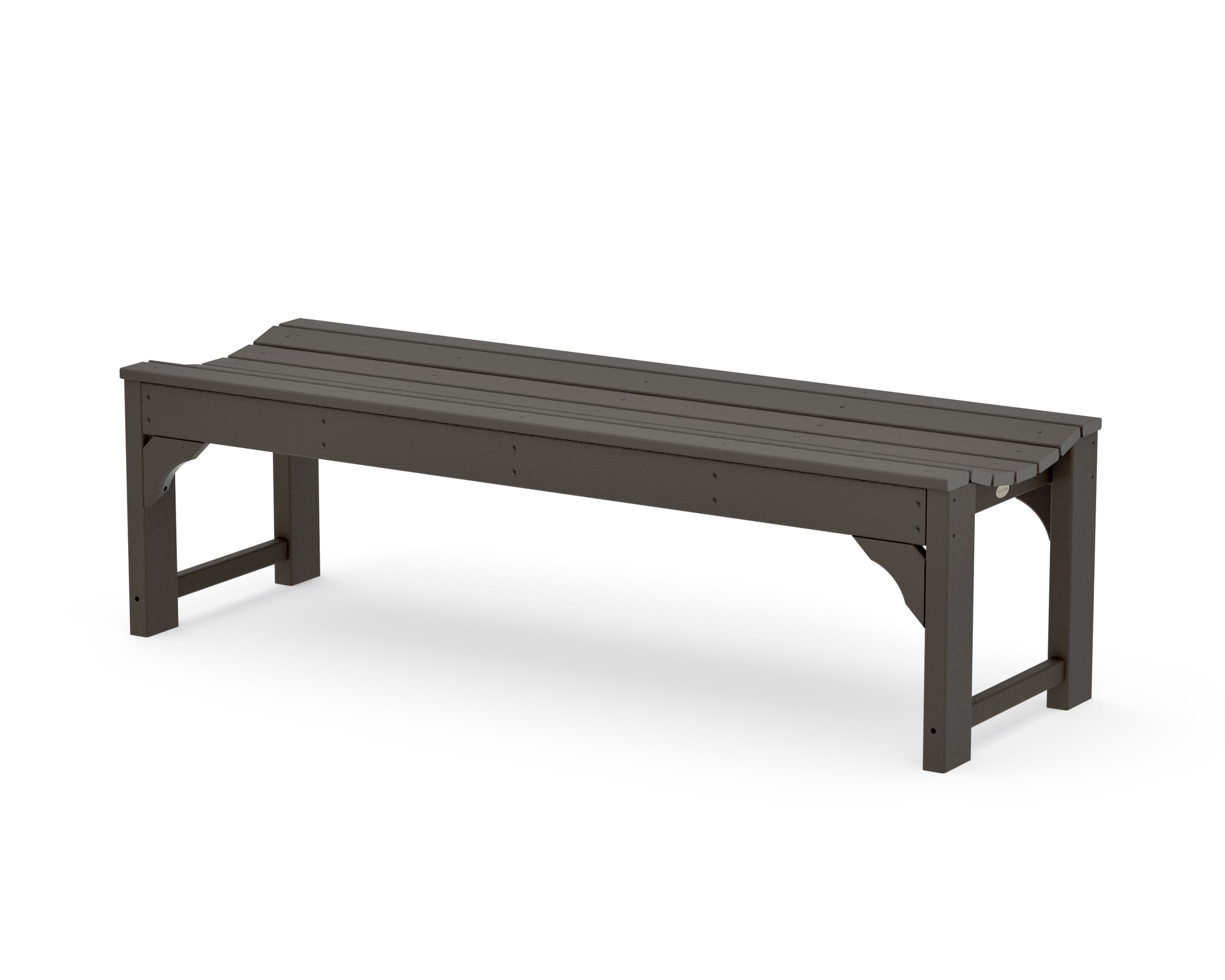 Traditional Garden 60" Backless Bench in Vintage Coffee
