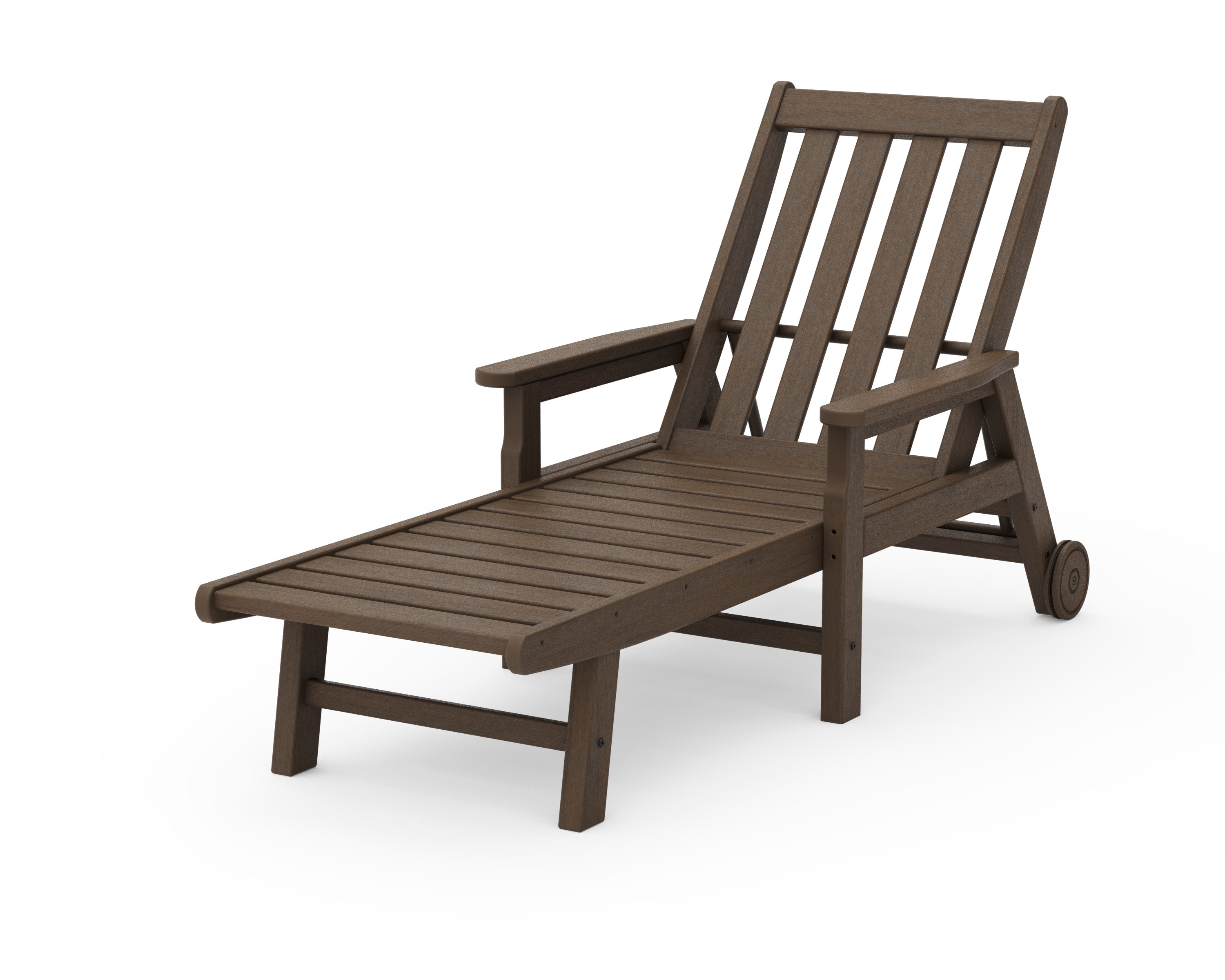 Vineyard Chaise with Arms and Wheels in Kona