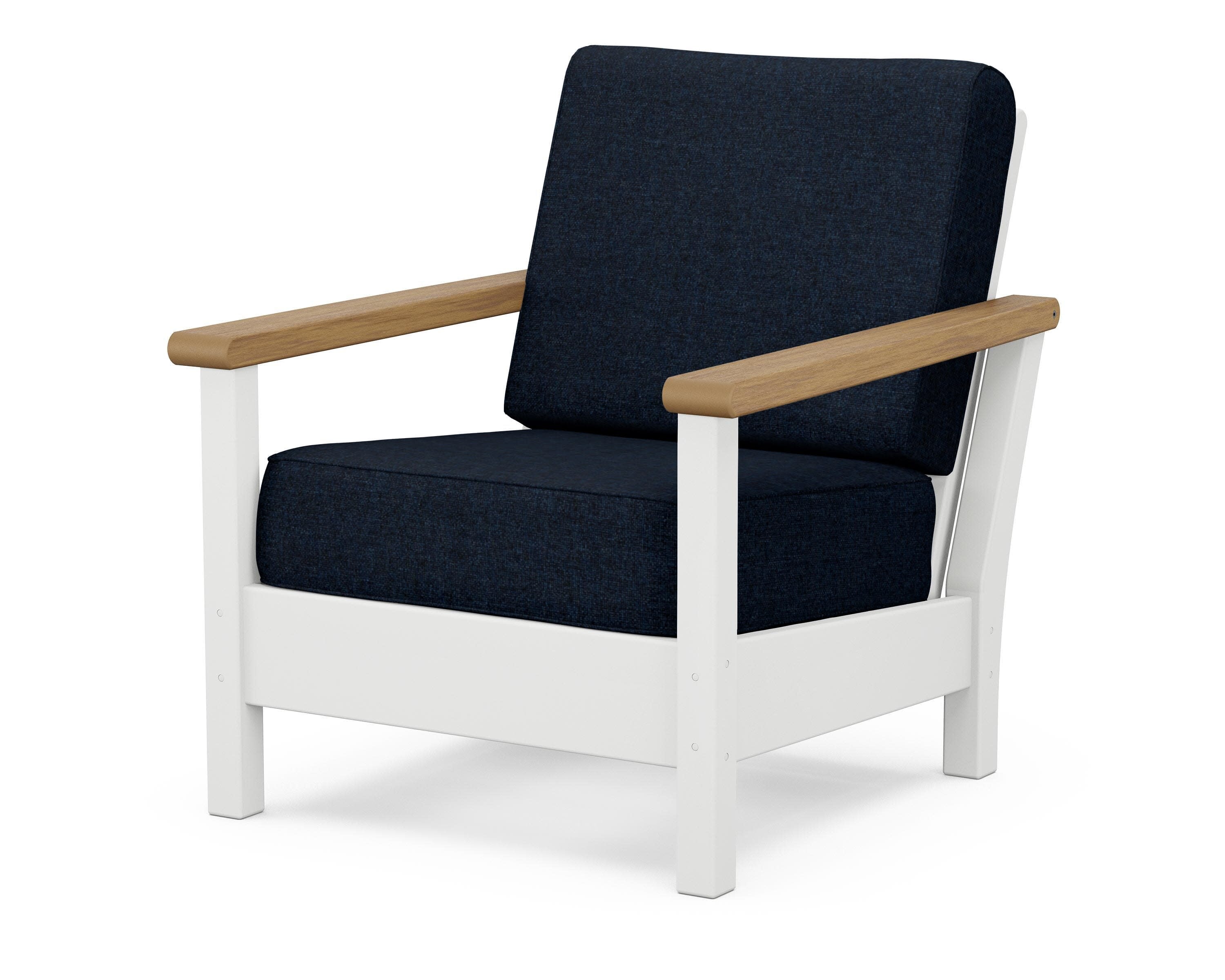 Harbour Deep Seating Chair in White / Natural / Marine Indigo