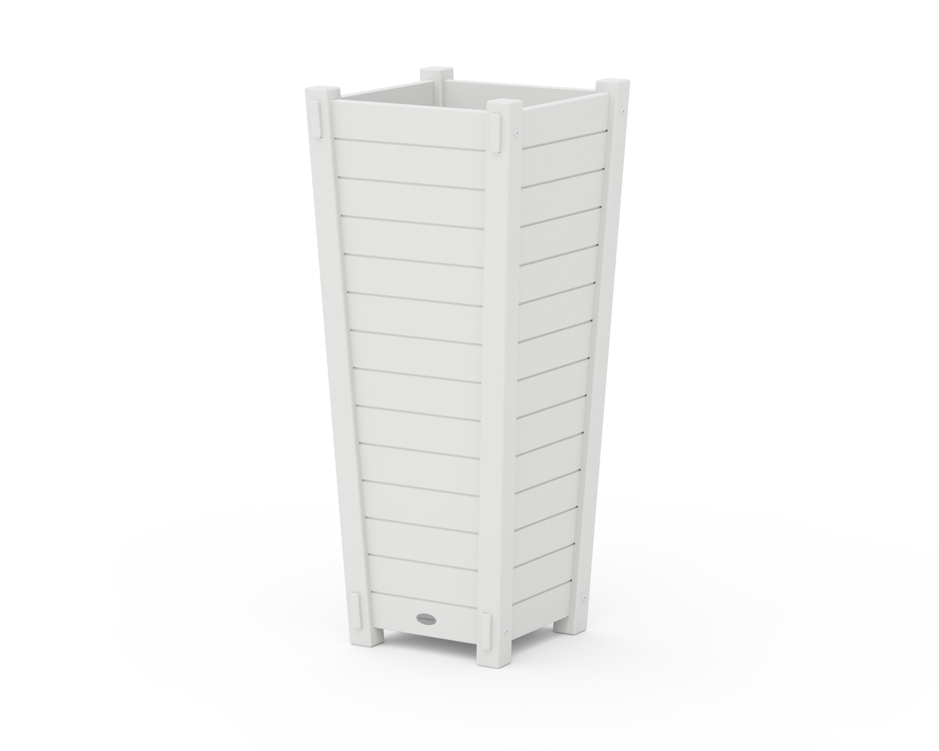 Nautical Tapered Square Tall Planter Box in White