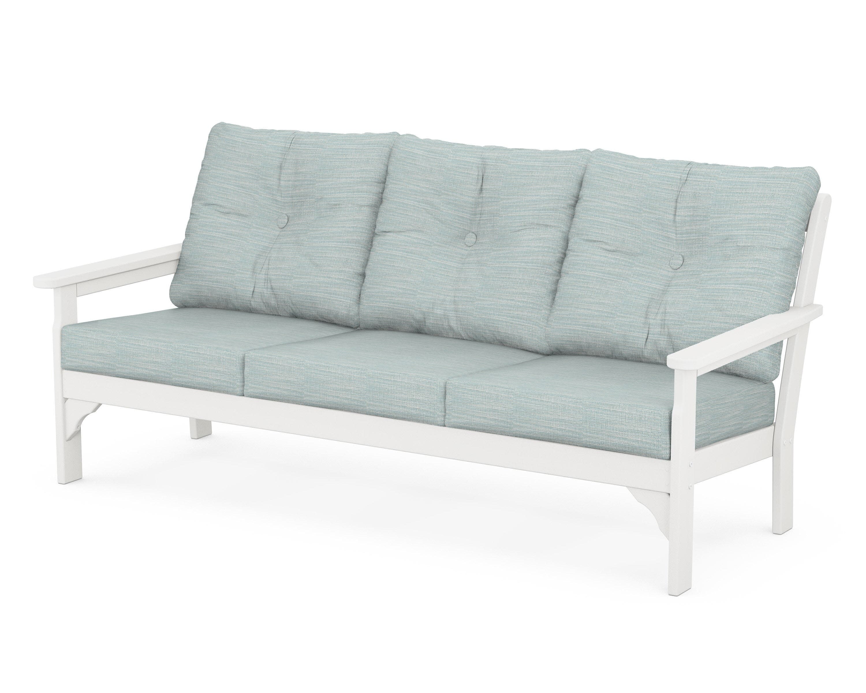 Vineyard Deep Seating Sofa in White / Soothe Mist