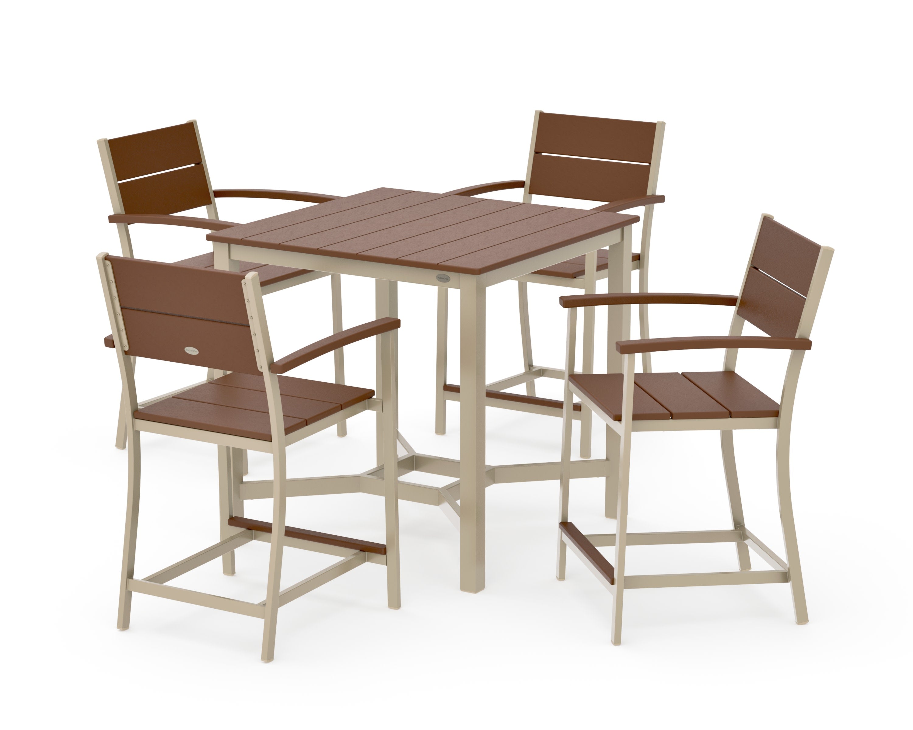 Main Street 5-Piece Counter Set in Sand / Teak