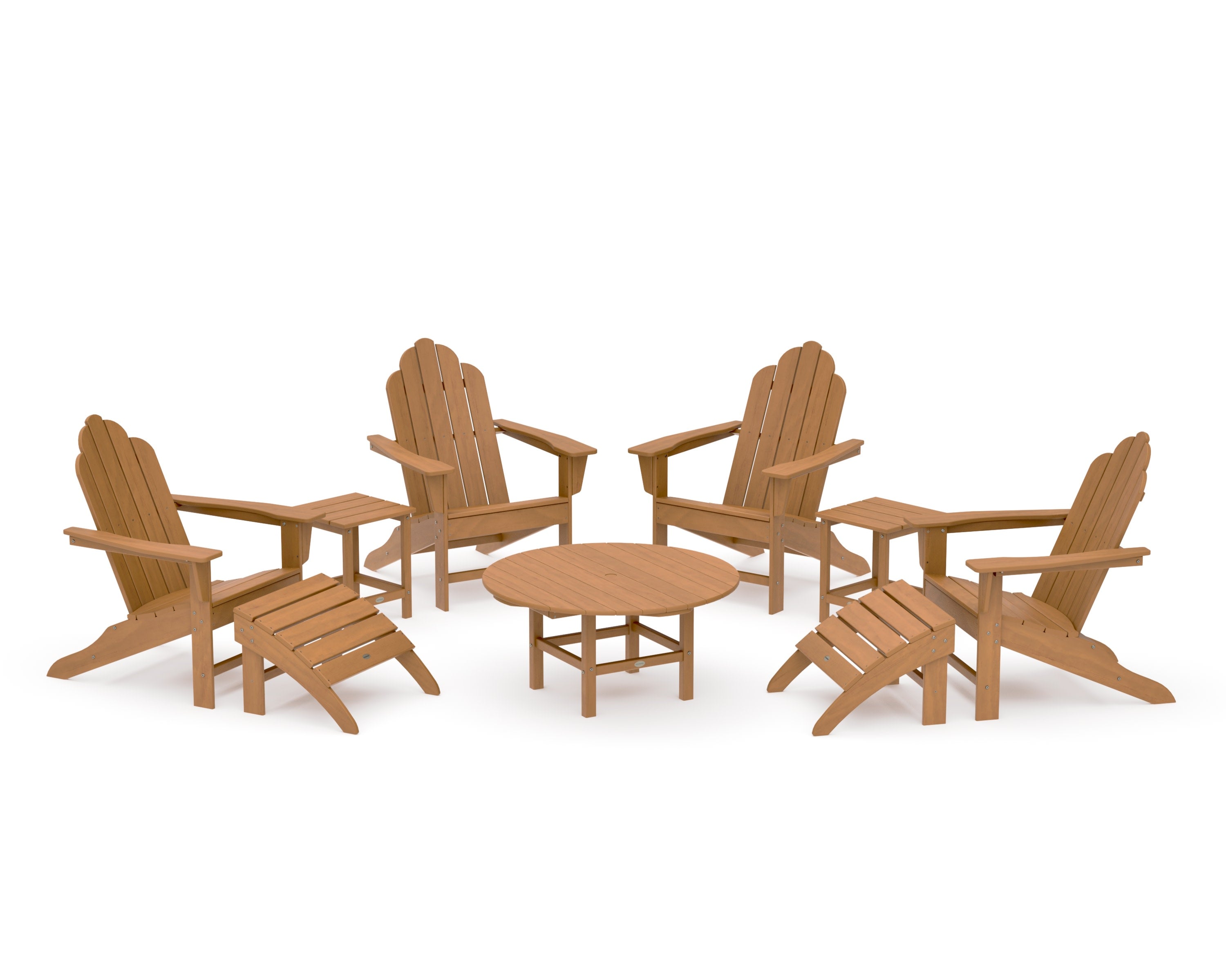 Long Island Adirondack 9-Piece Conversation Group in Natural
