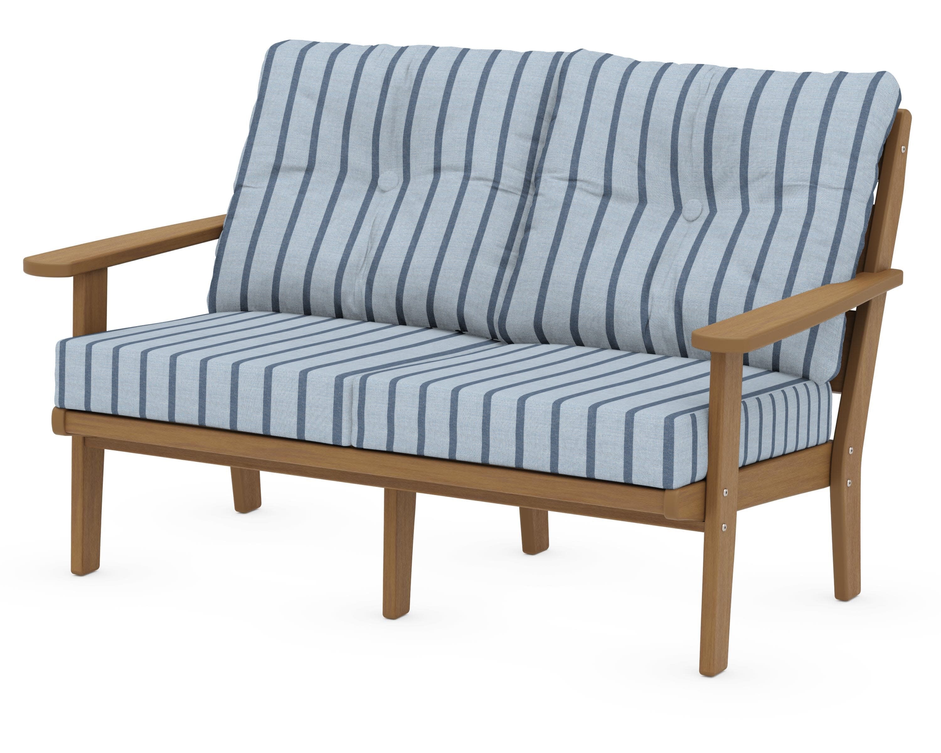 Lakeside Deep Seating Loveseat in Natural / Unwind Sky