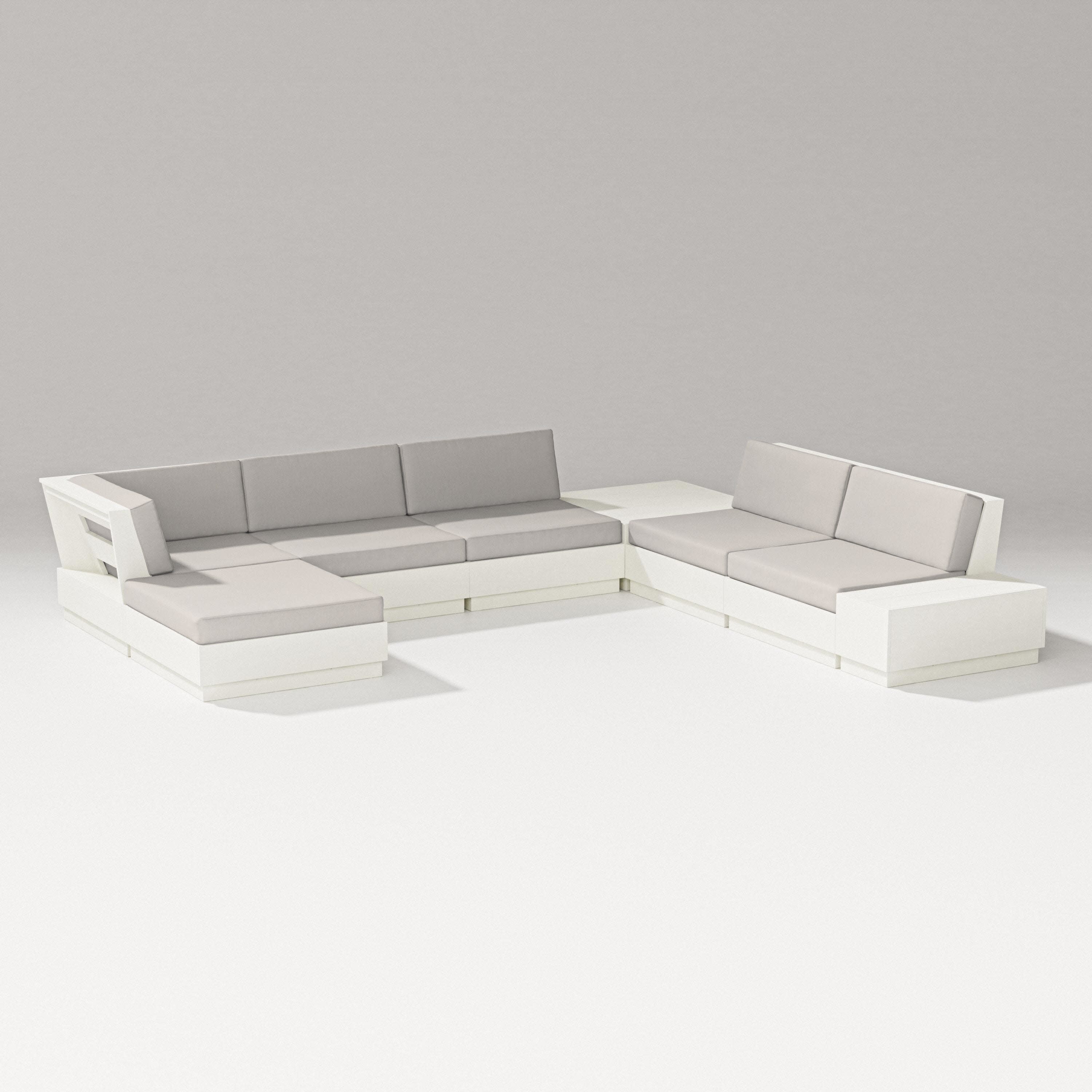 Elevate 8-Piece Corner Sectional in Vintage White / Cast Ash