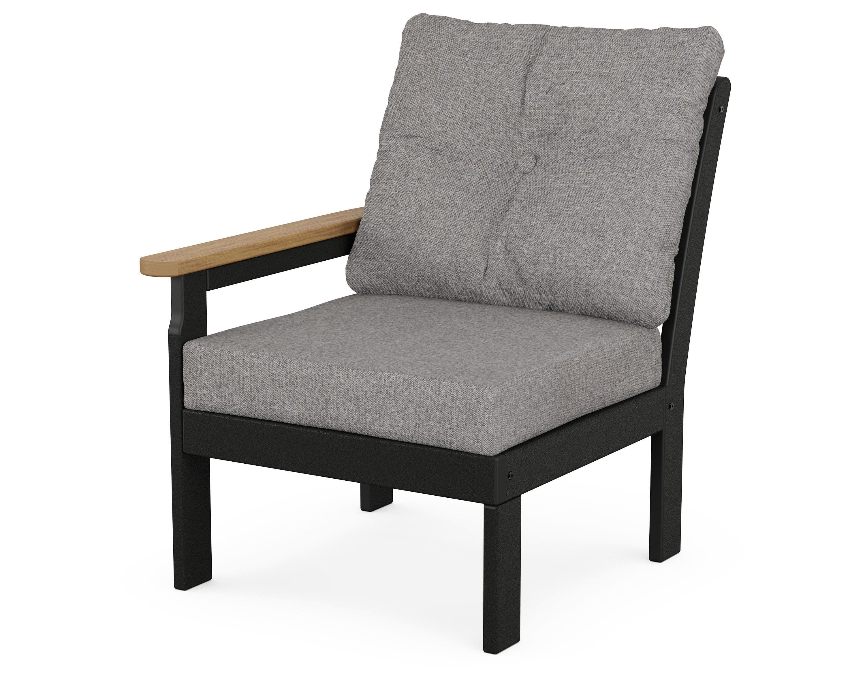 Vineyard Modular Left Arm Chair in Black / Natural / Grey Mist