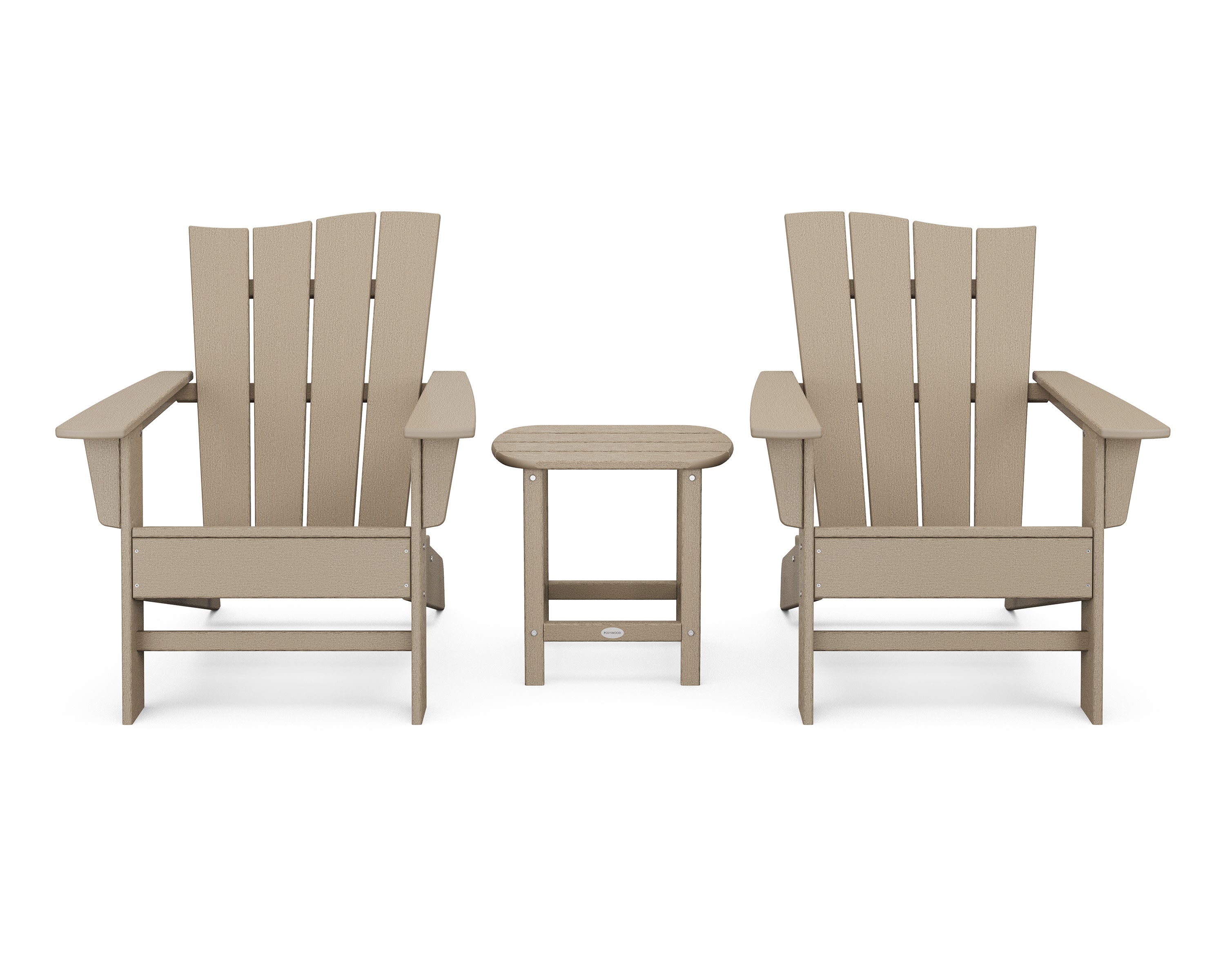 Wave 3-Piece Adirondack Chair Set in Vintage Sahara