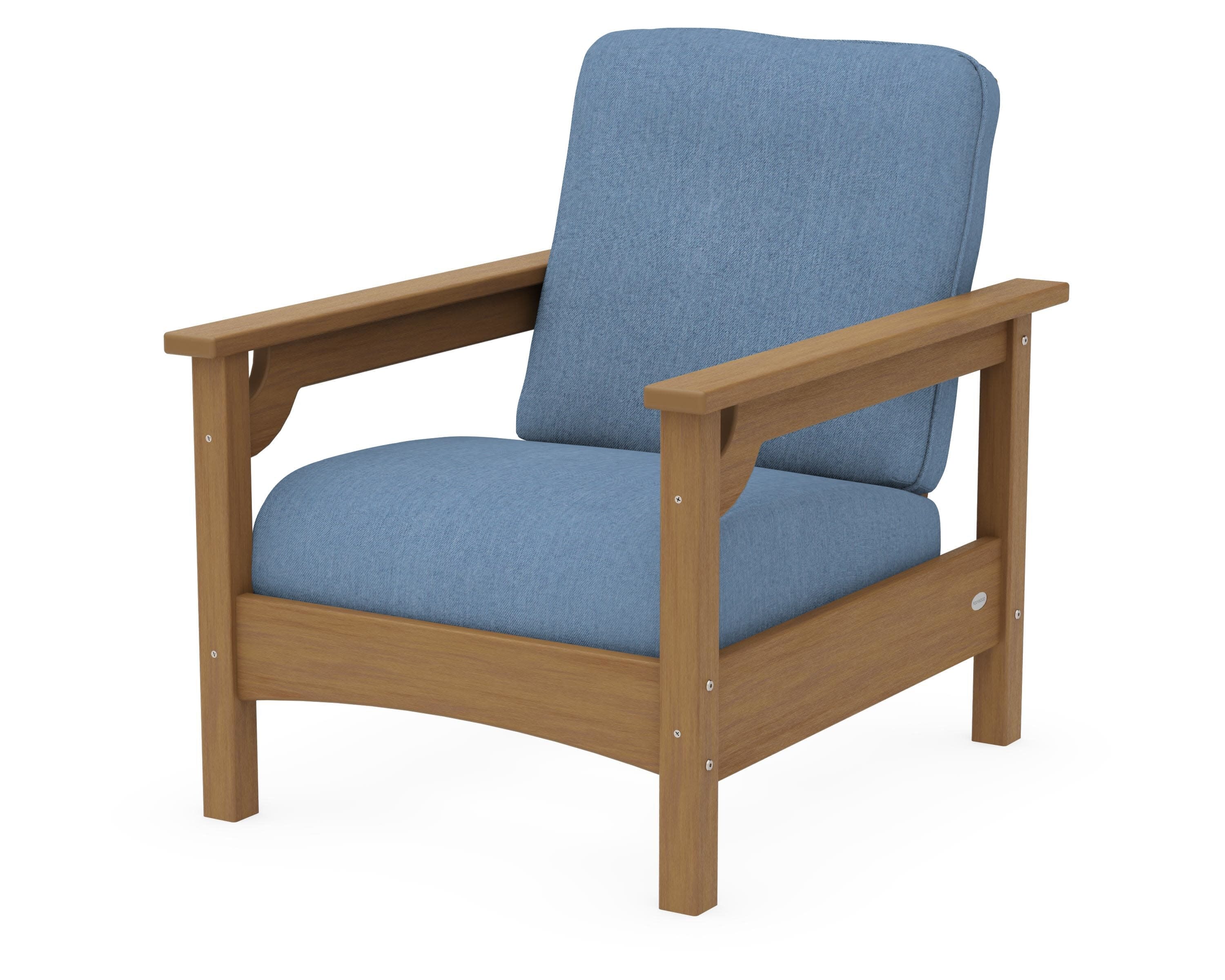 Club Chair in Natural / Sky Blue