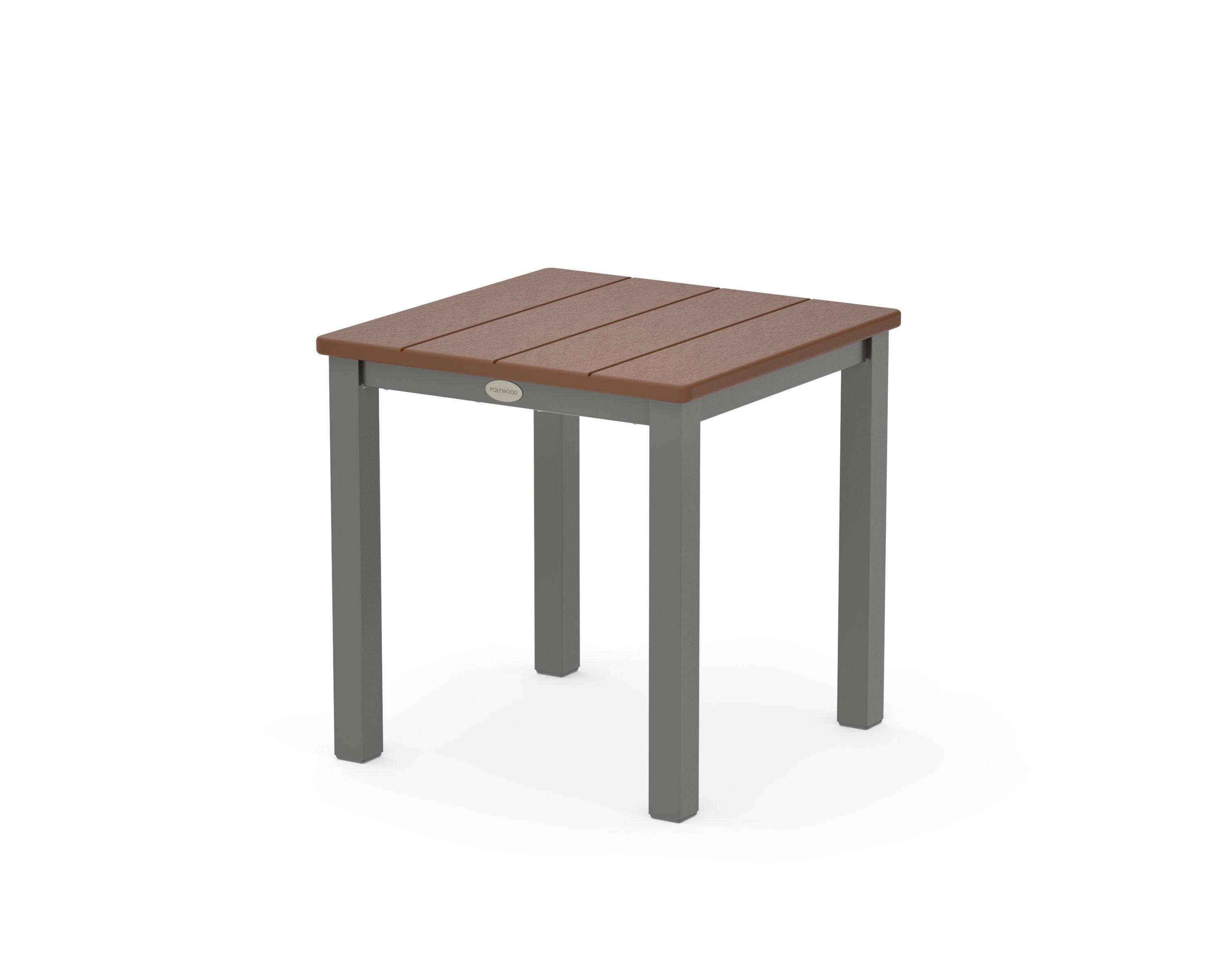 Main Street 18" Side Table in Charcoal / Teak
