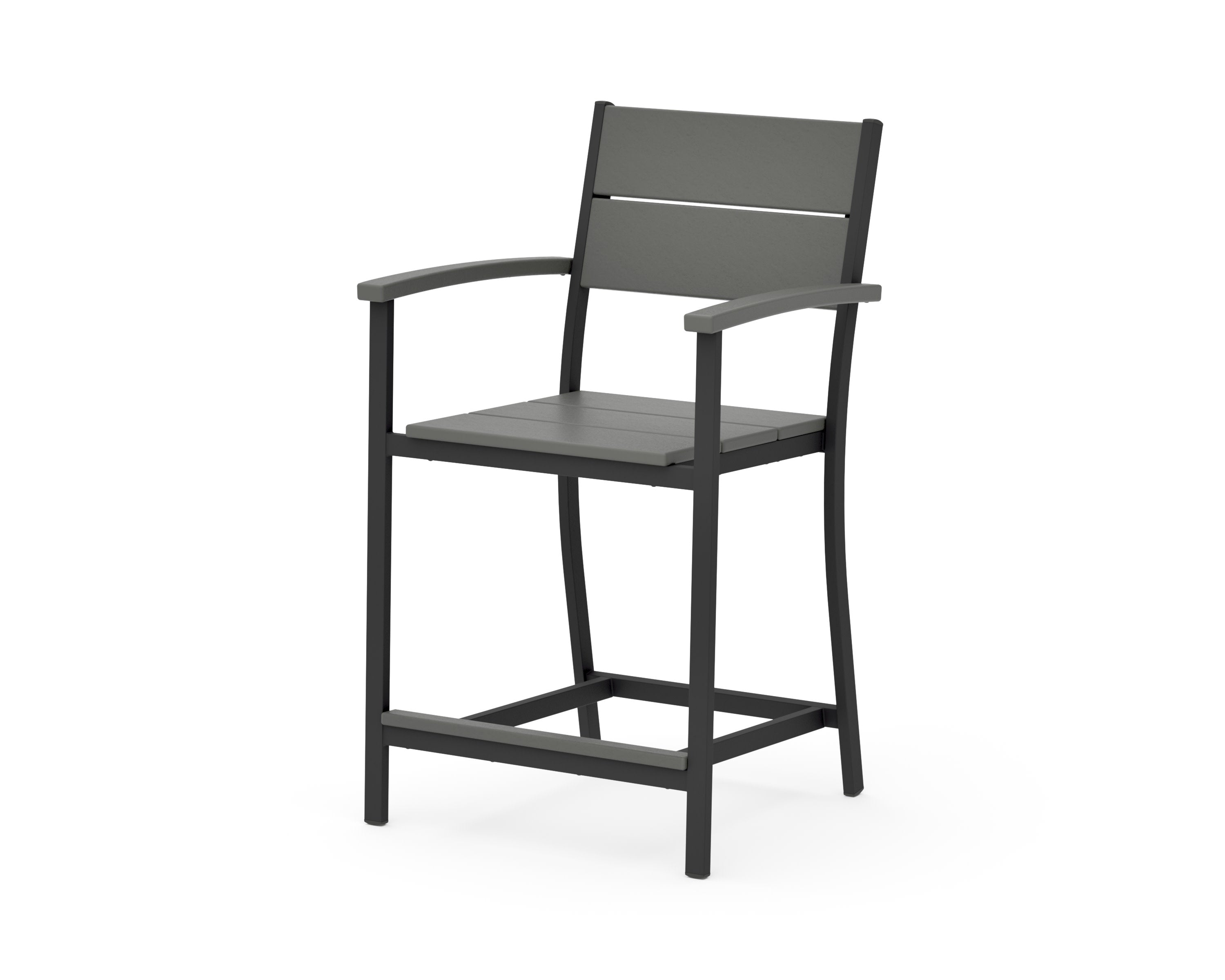 Main Street Counter Arm Chair in Black / Slate Grey