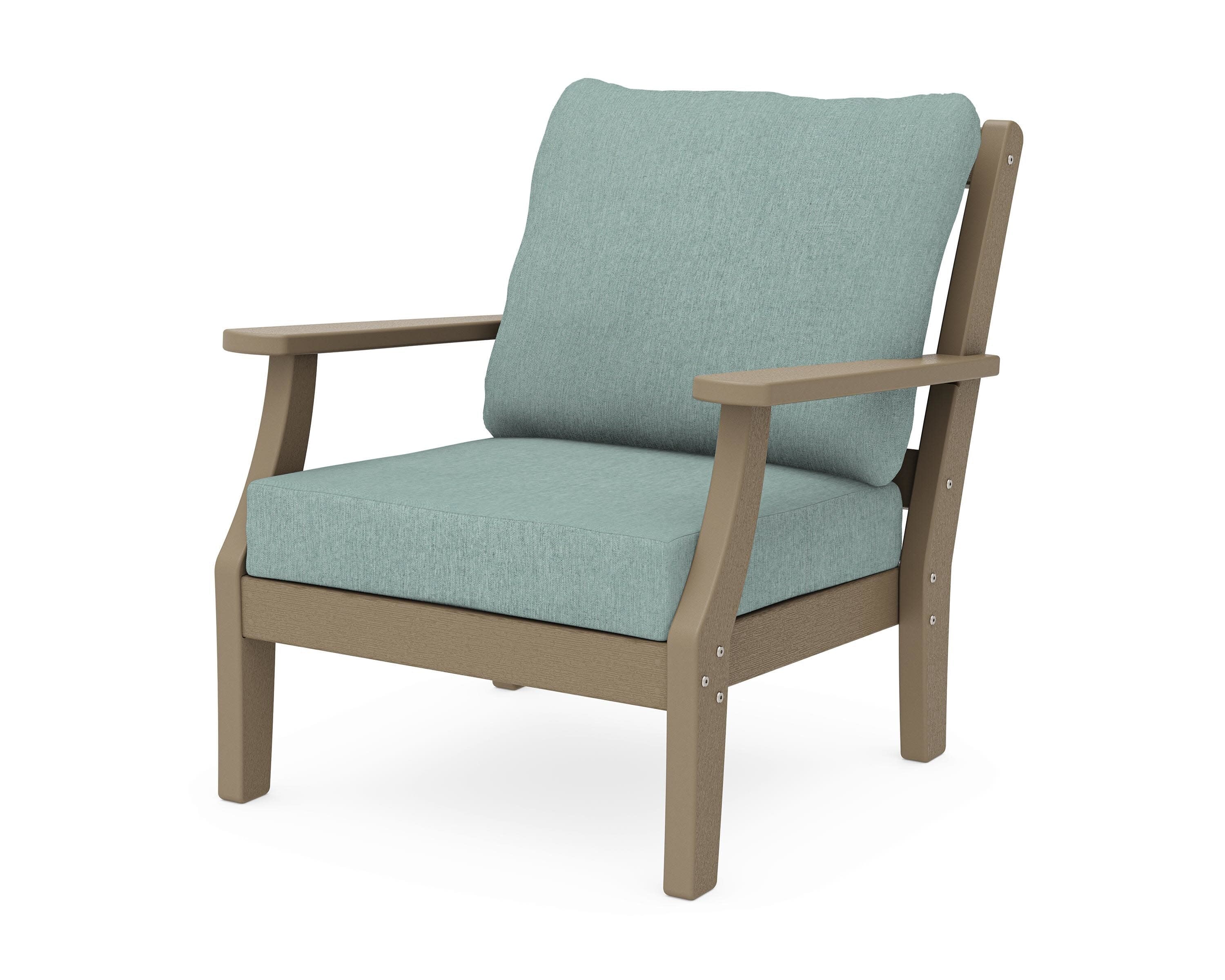 Chinoiserie Deep Seating Chair in Vintage Sahara / Glacier Spa