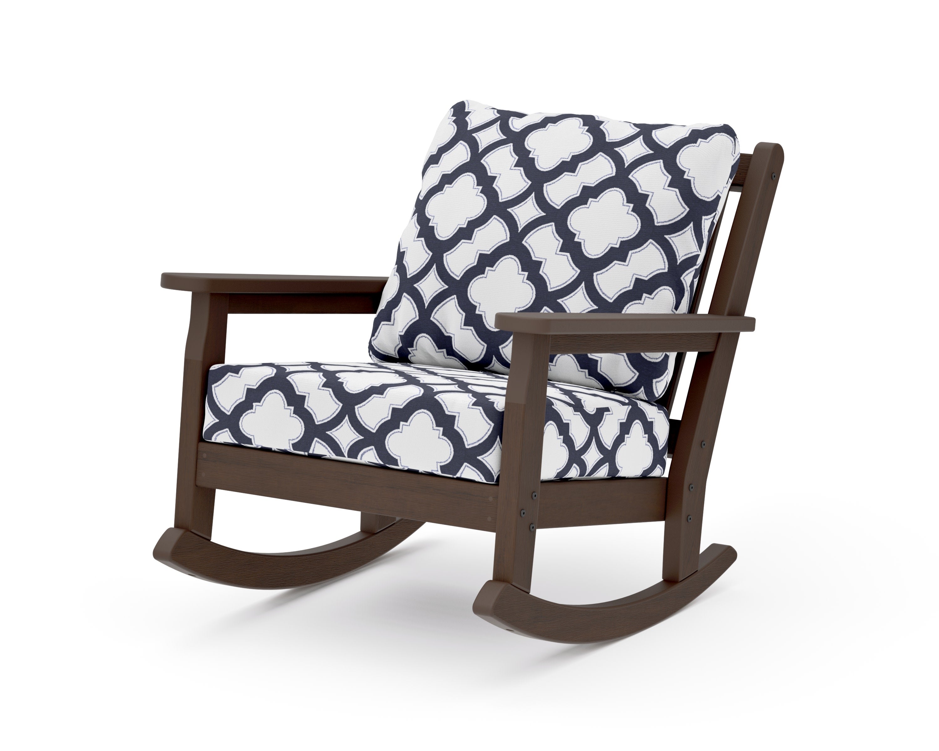 Chippendale Deep Seating Rocking Chair in Kona / Trellis Navy