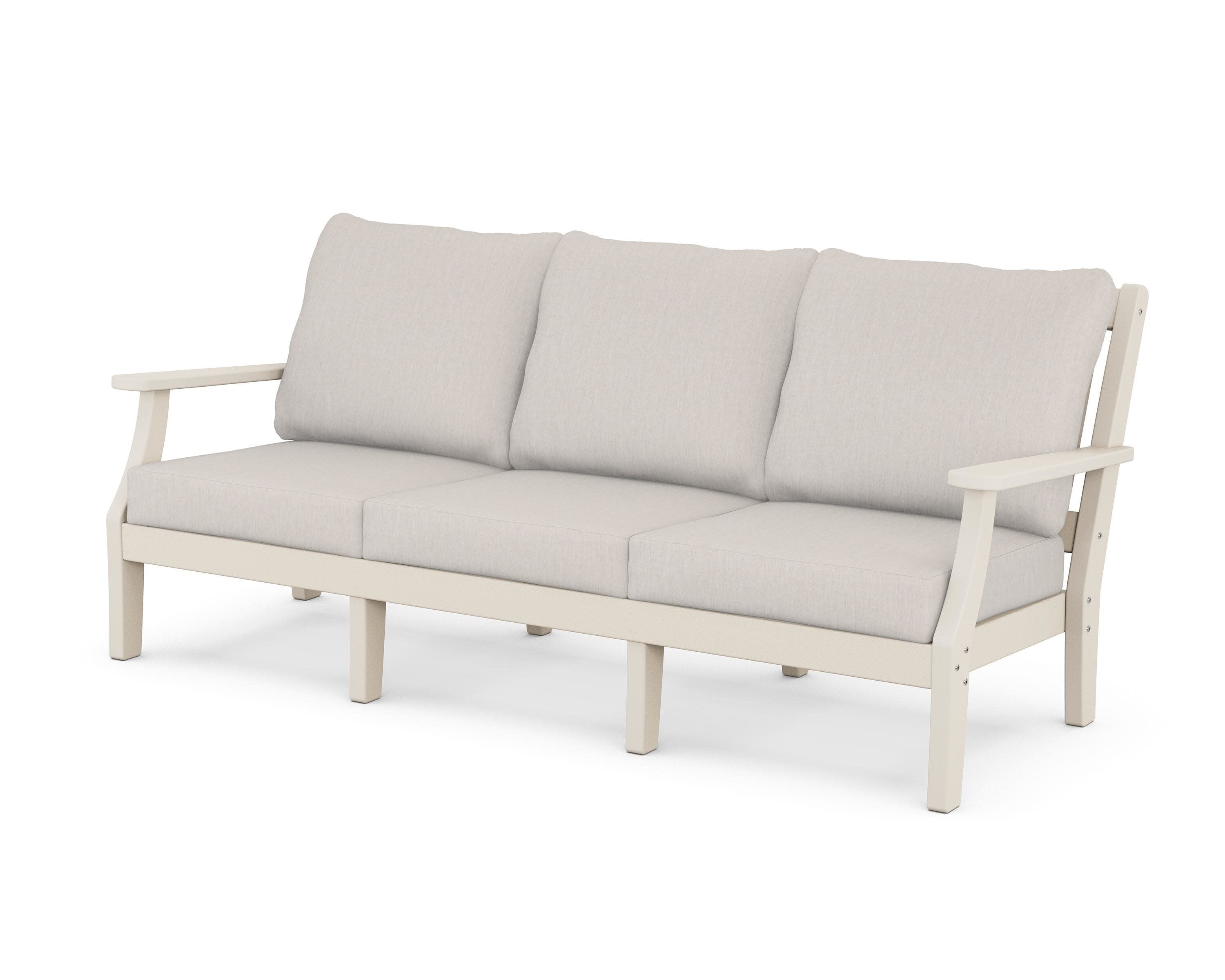 Chinoiserie Deep Seating Sofa in Sand / Cast Ash