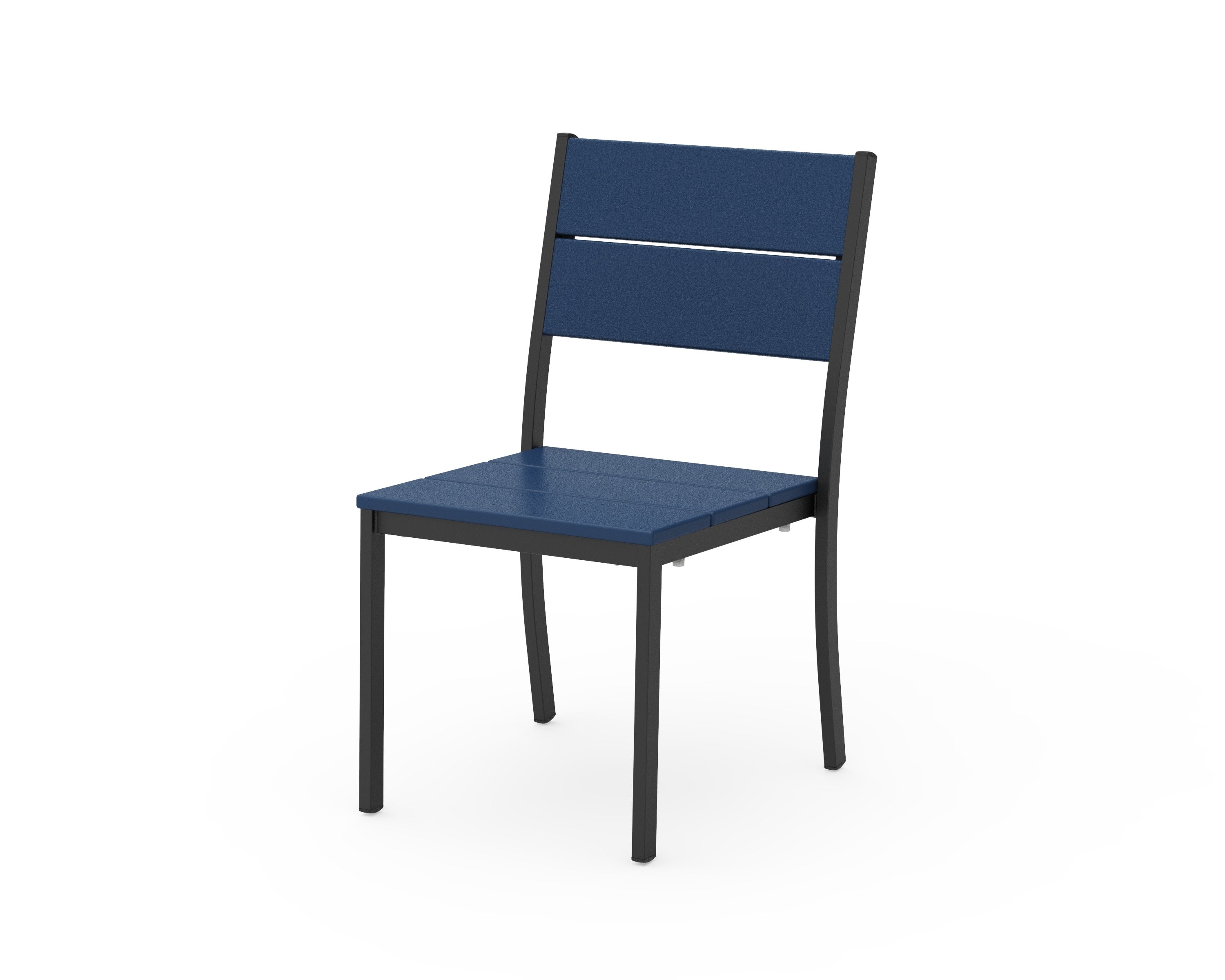 Main Street Stacking Dining Side Chair in Black / Navy