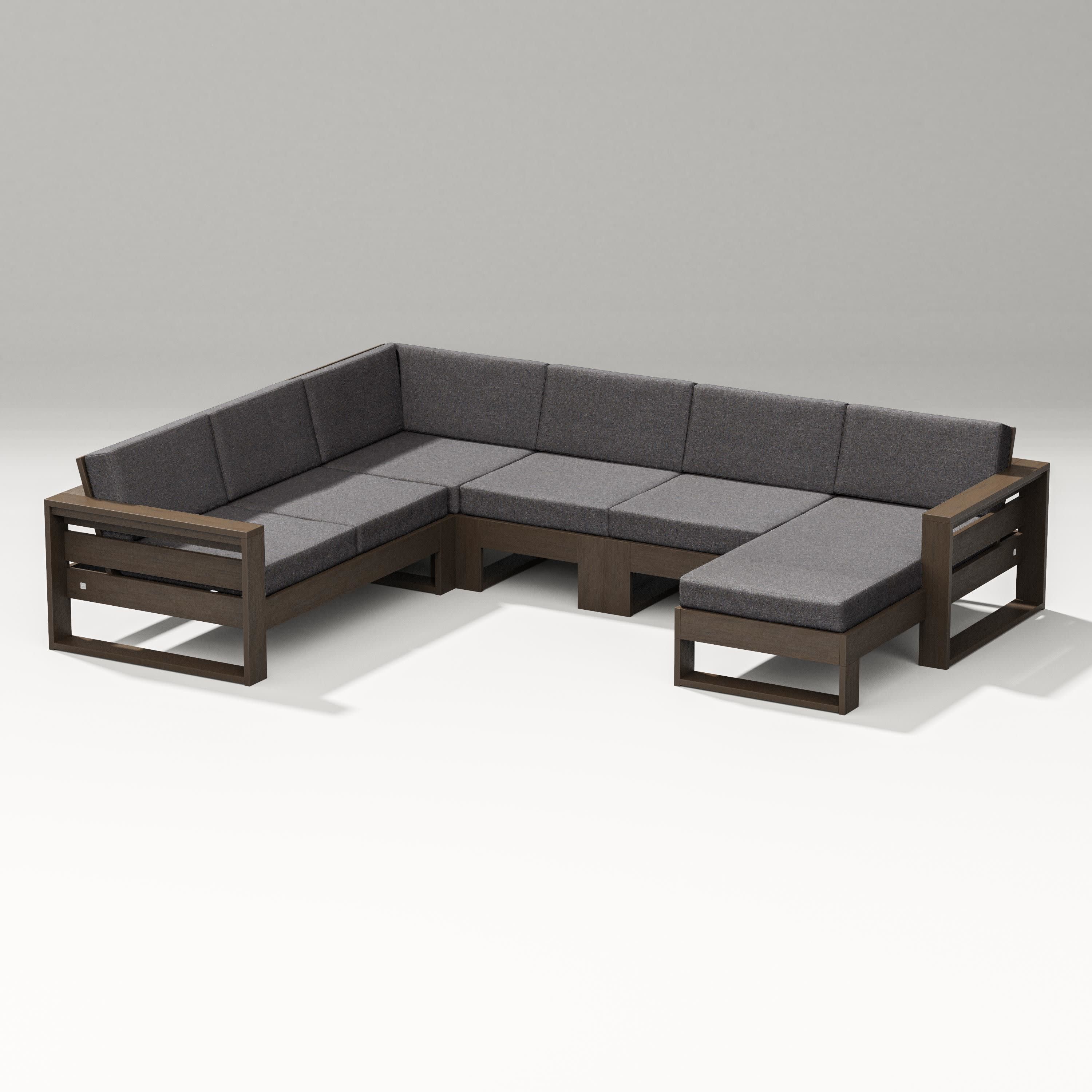 Latitude Corner Sectional with Right Chaise in Kona / Ash Charcoal
