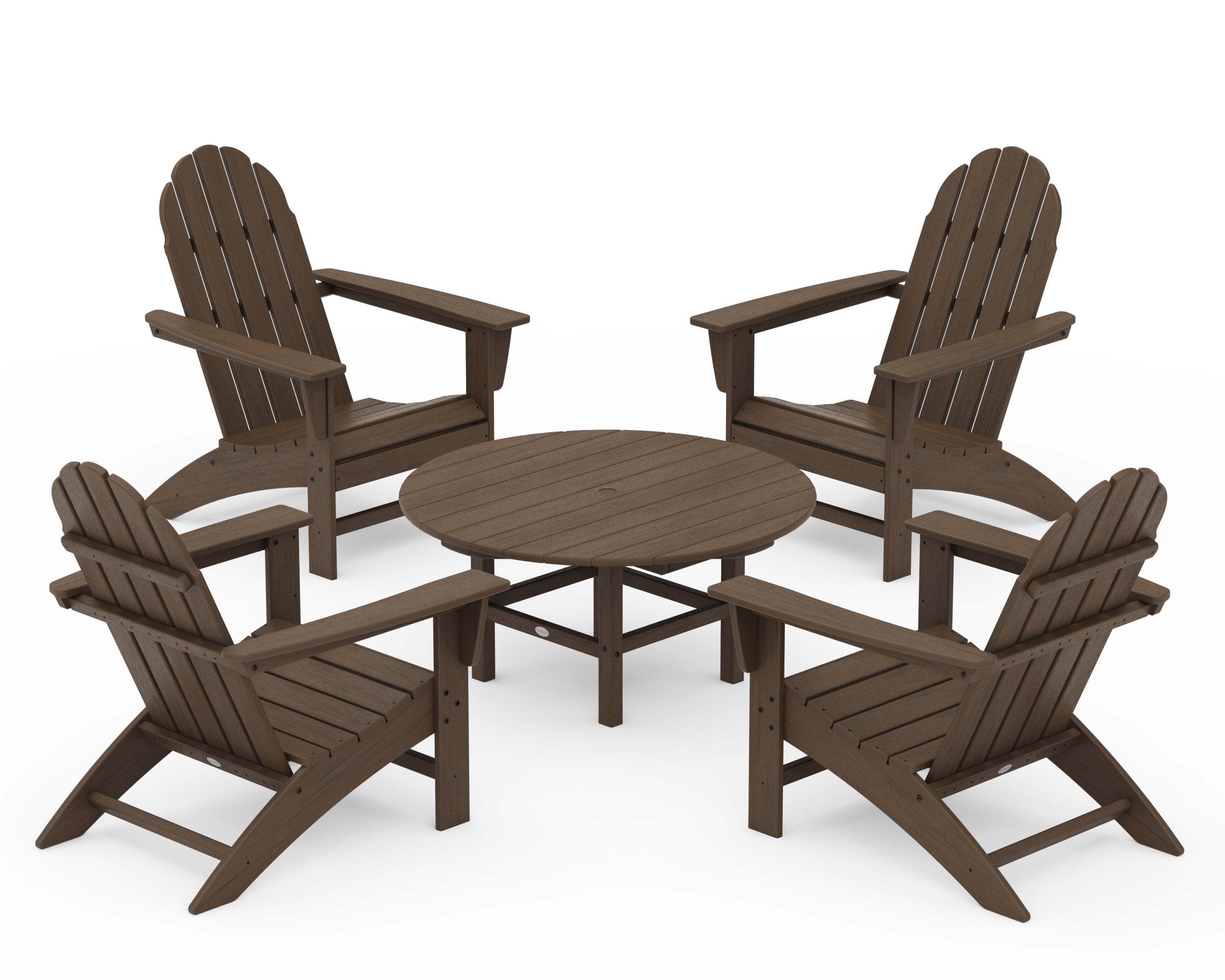 Vineyard 5-Piece Adirondack Chair Conversation Set in Kona
