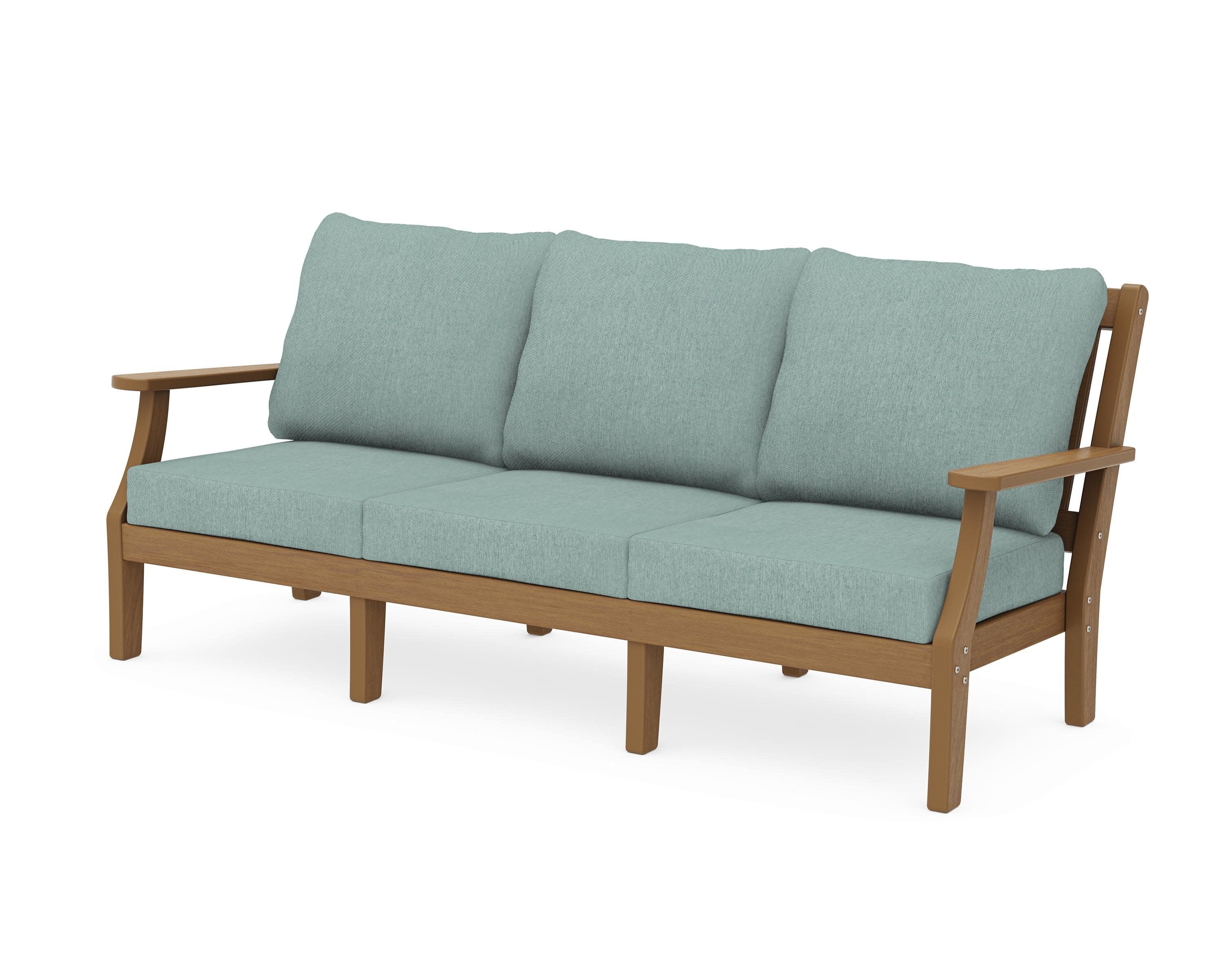 Chinoiserie Deep Seating Sofa in Natural / Glacier Spa