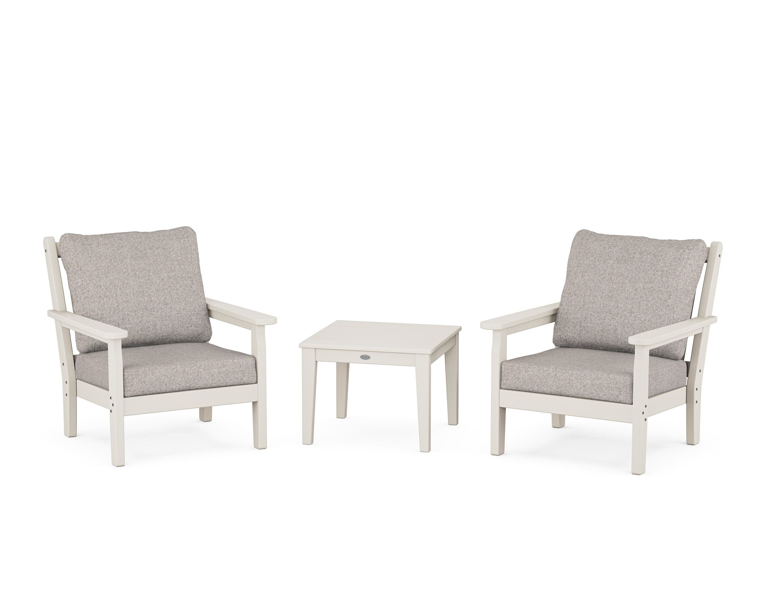 Chippendale 3-Piece Deep Seating Set in Sand / Weathered Tweed