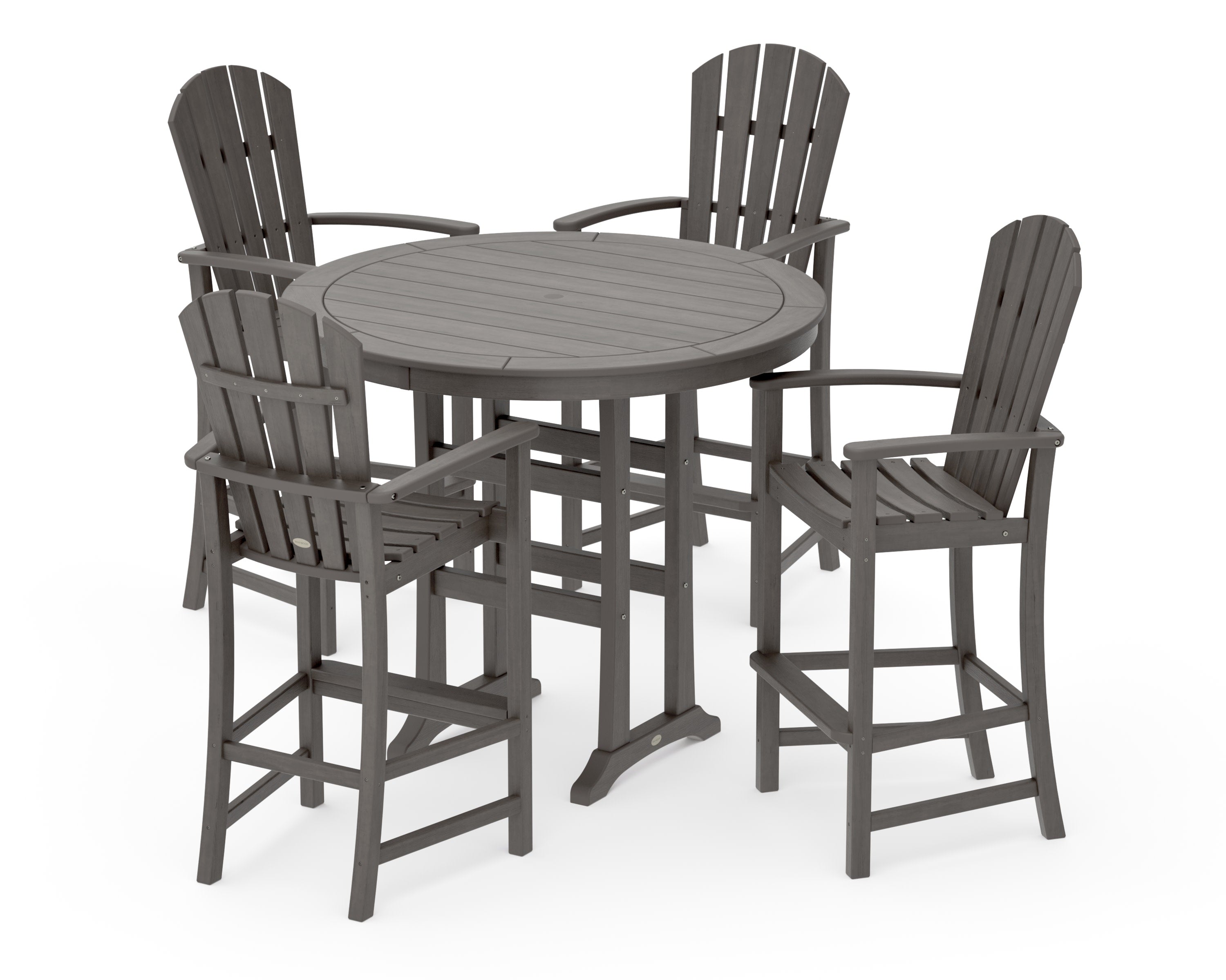 Palm Coast 5-Piece Round Bar Set in Driftwood
