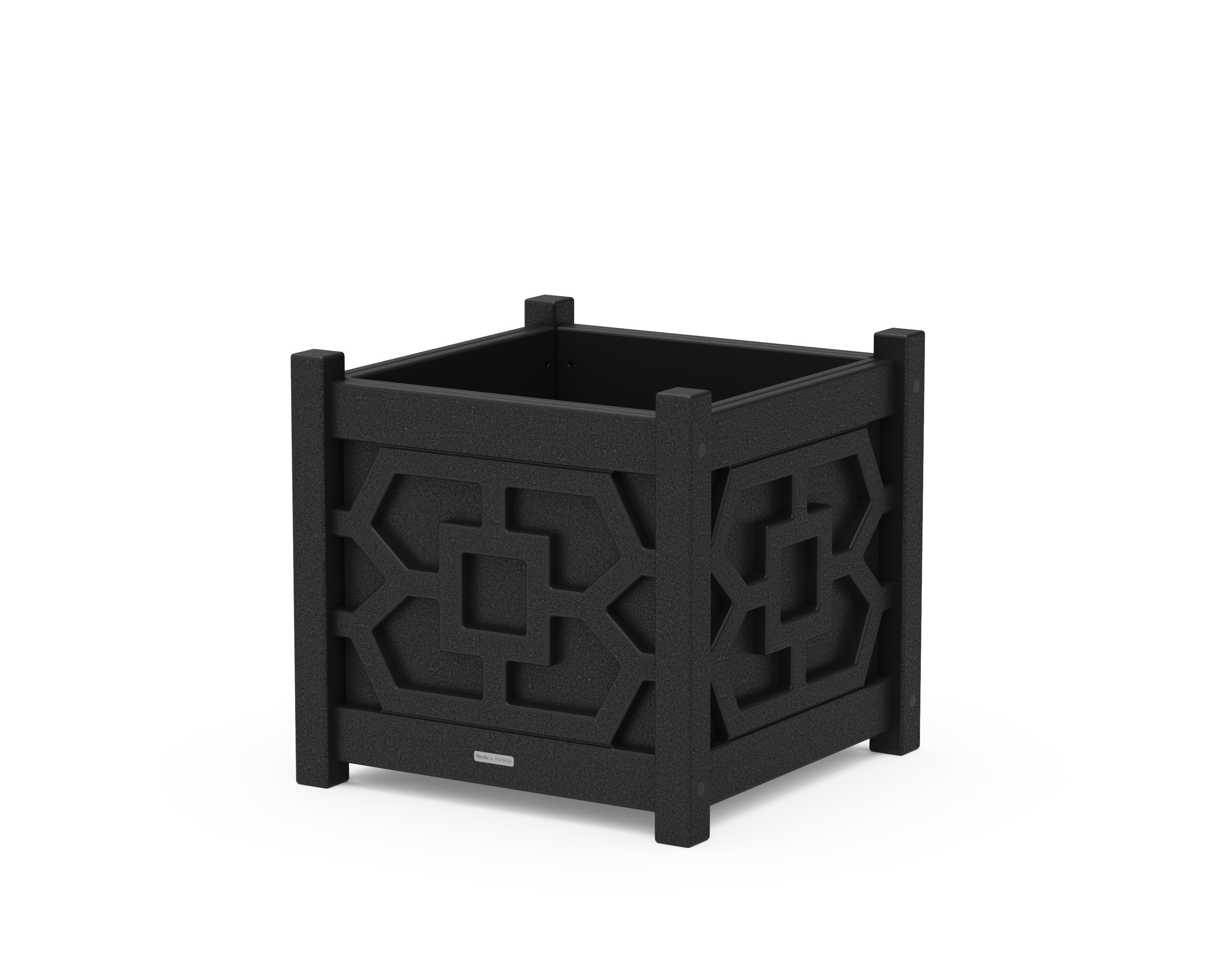 Chinoiserie Large Square Planter Box in Black