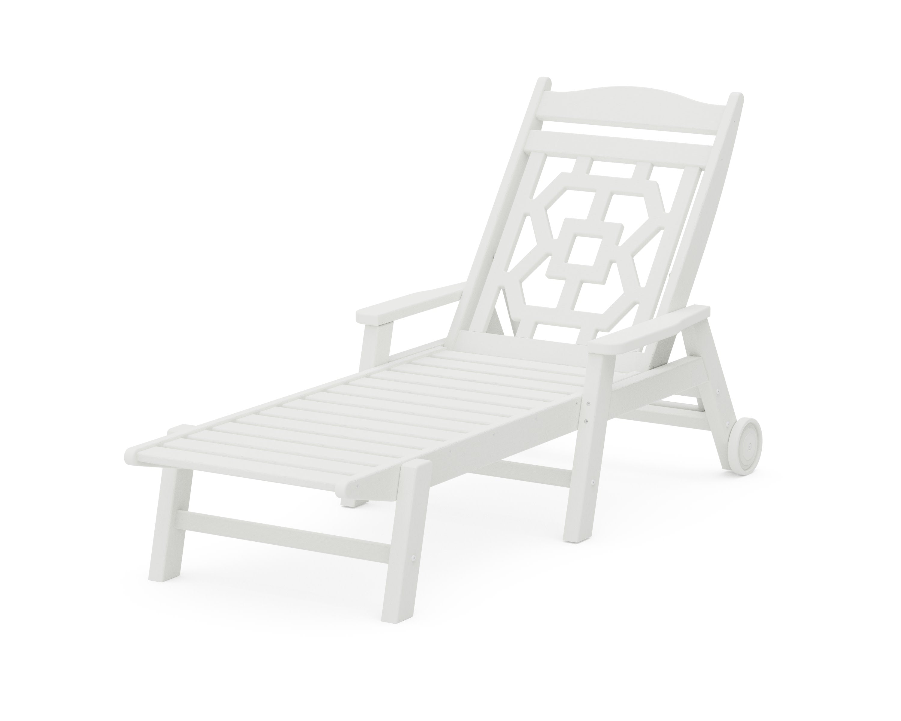 Chinoiserie Chaise Lounge in Vintage White