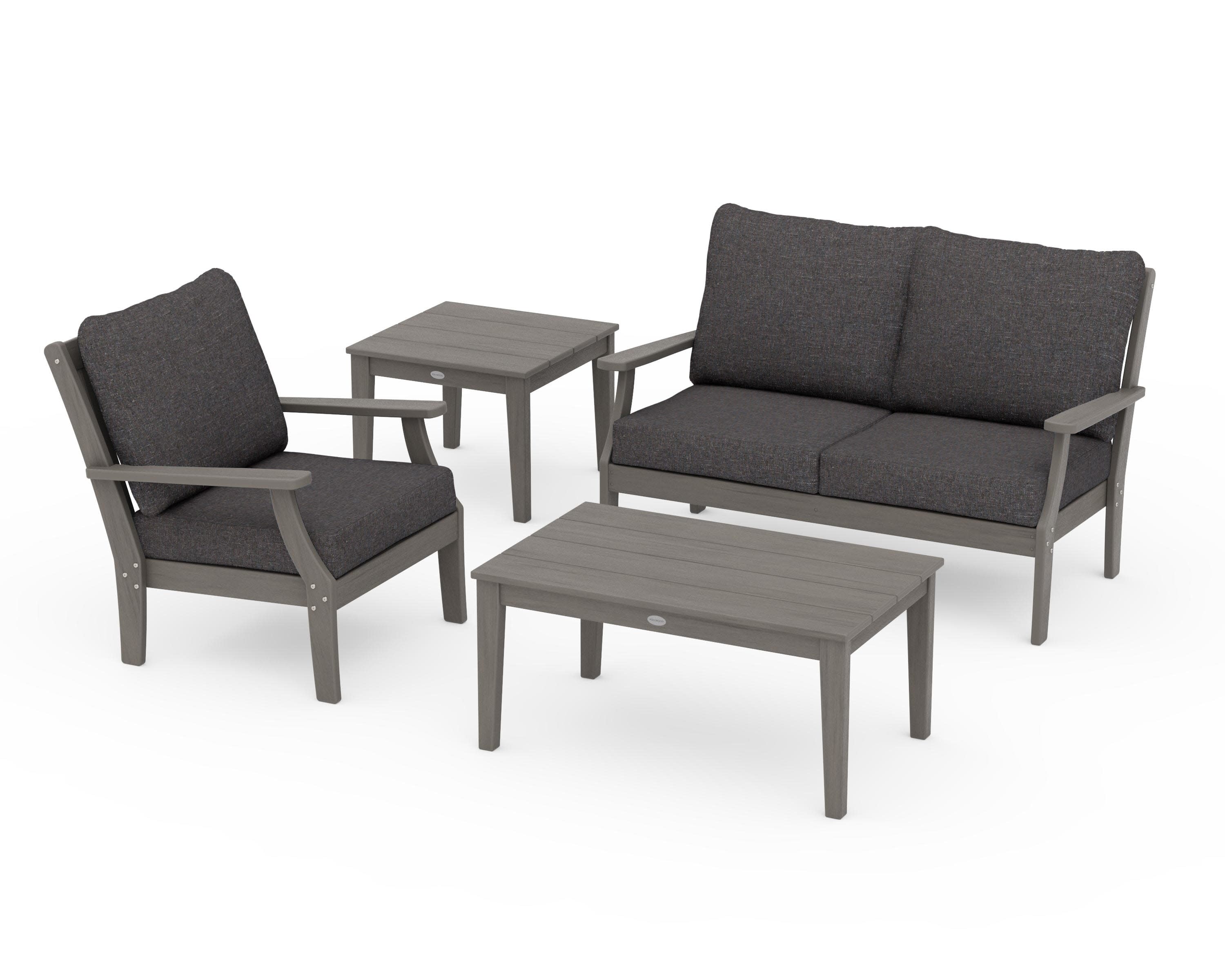 Braxton 4-Piece Deep Seating Set in Driftwood / Ash Charcoal