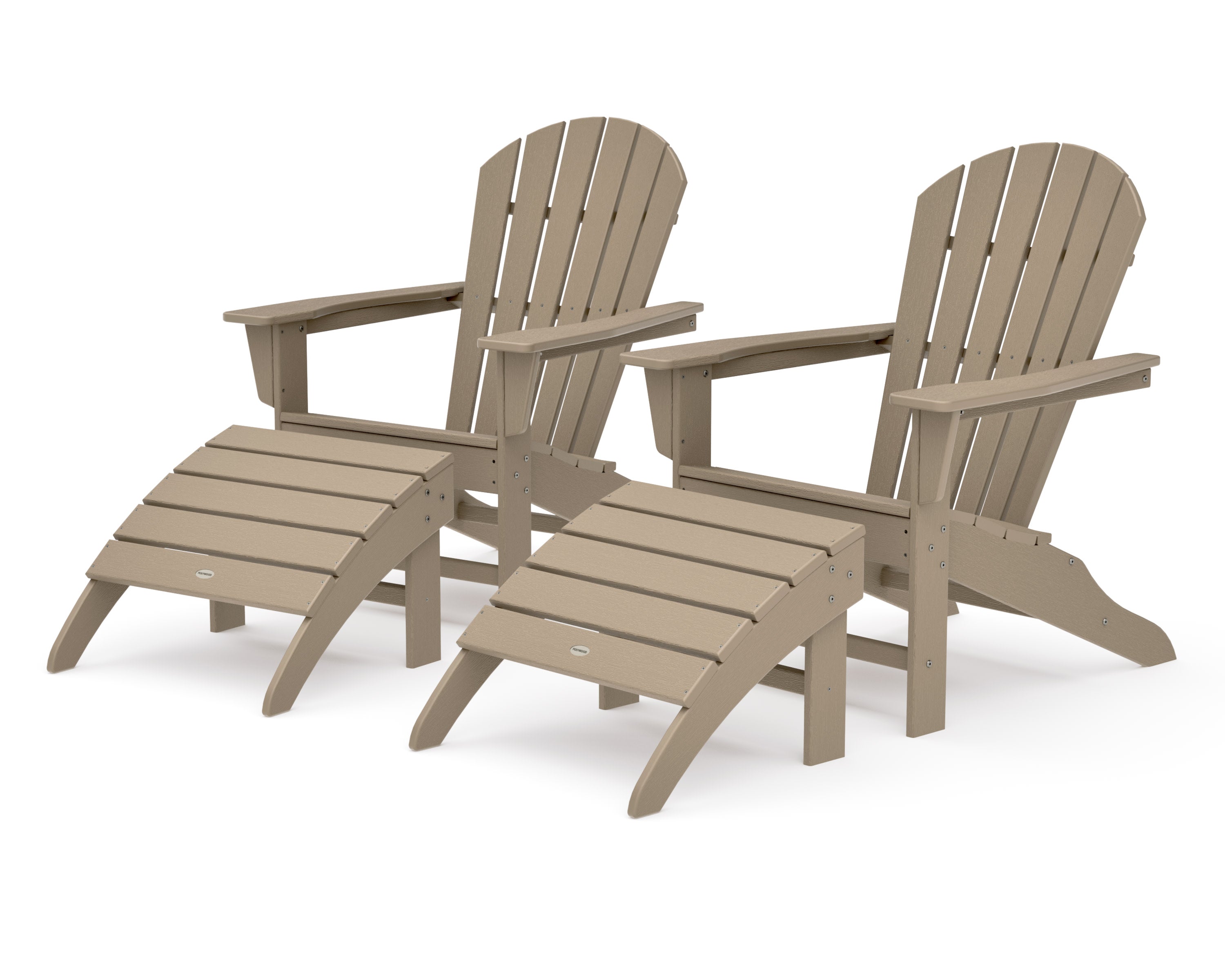 South Beach 4-Piece Adirondack Set in Vintage Sahara