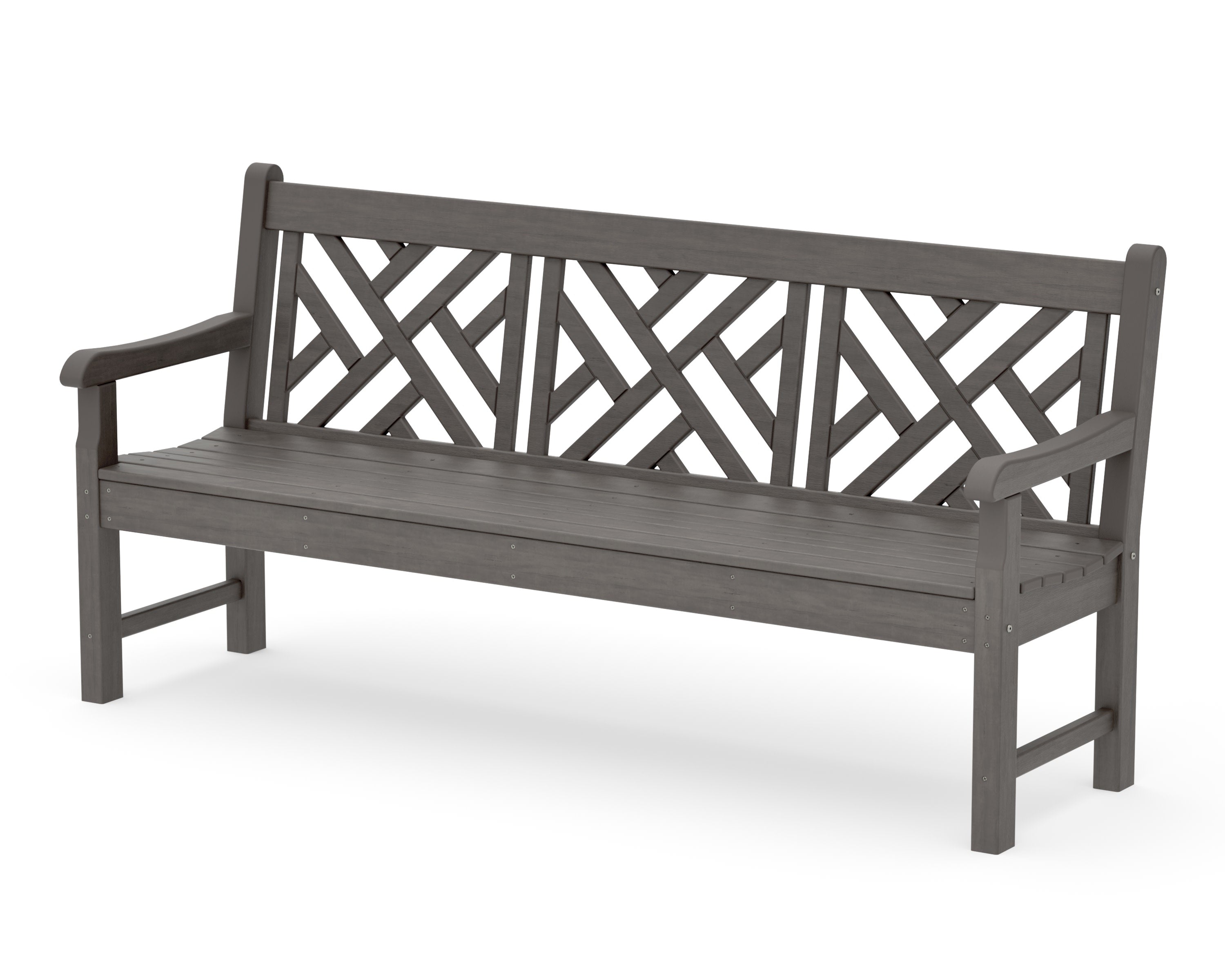 Rockford 72" Chippendale Bench in Driftwood