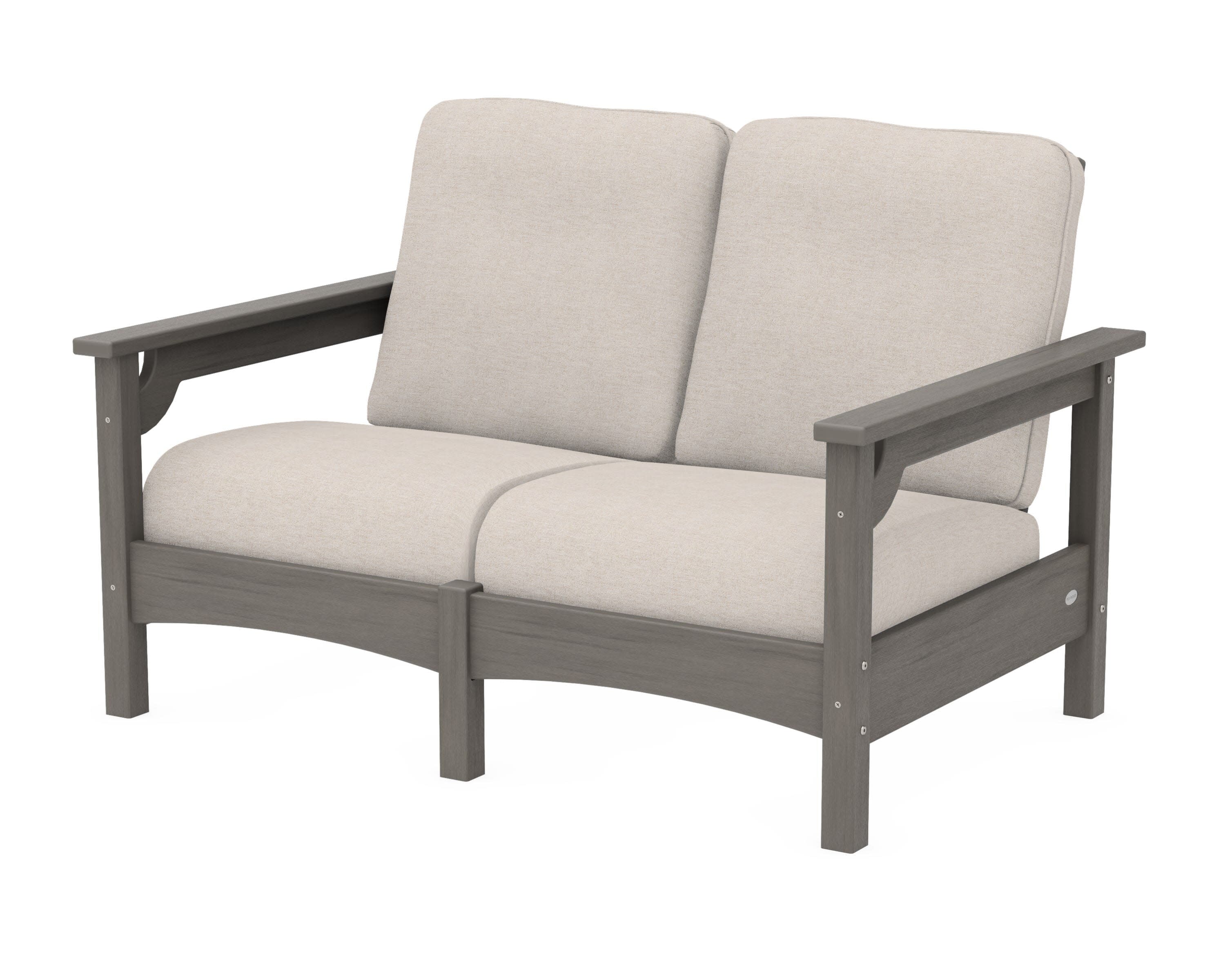 Club Loveseat in Driftwood / Nuance Cloud