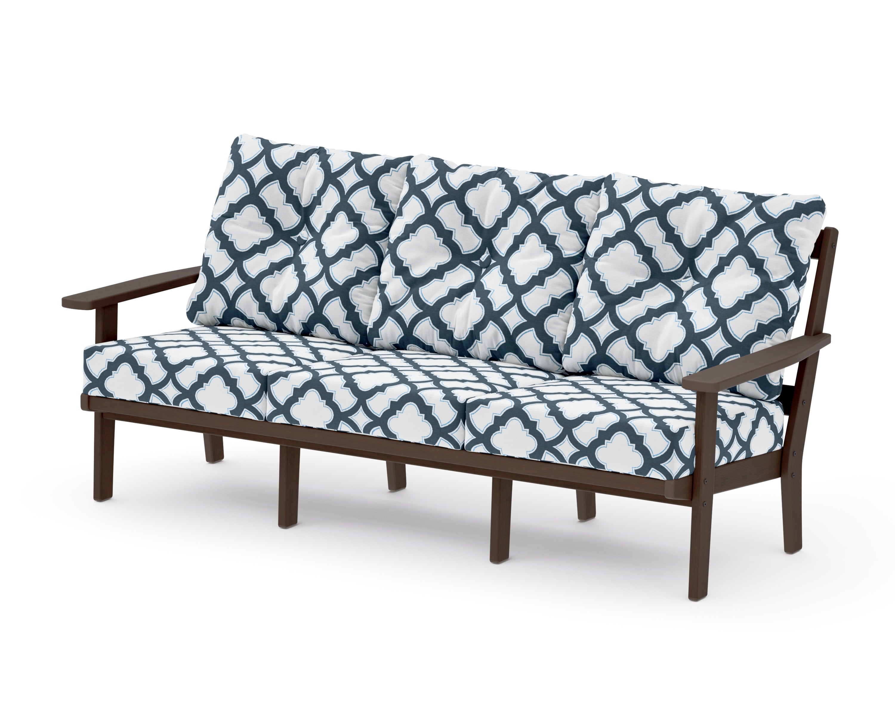 PrairieDeep Seating Sofa in Kona / Trellis Marine Indigo